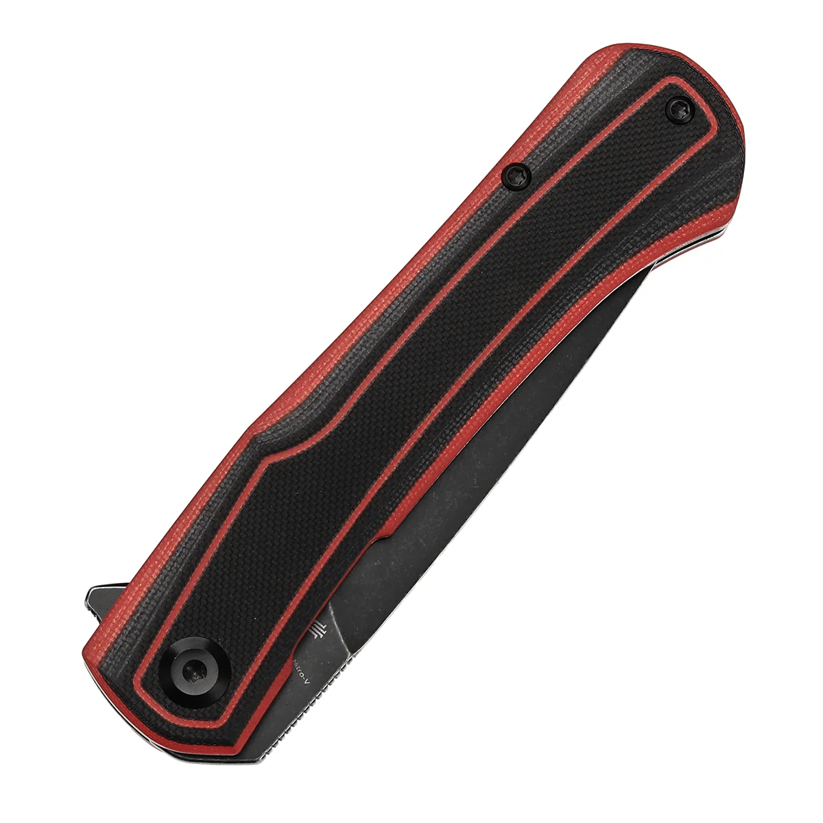 Tenable Kratos Folding Knife Black and Red G10 Handle(3.79" Blackwash Nitro-V Blade) Ostap Hel Design-T1024A1 - Image 6