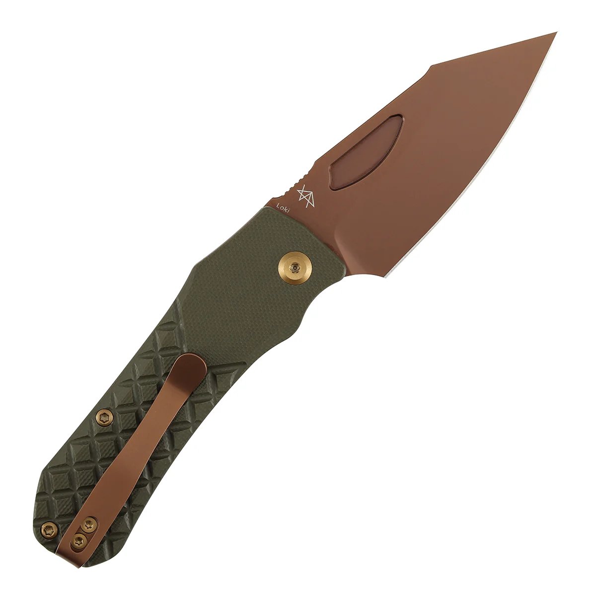 Tenable Loki Liner Lock Knife | 3.0" Rose Gold Nitro-V Blade | Olive Green G10 Handle | Steven Dunnuck Design - B1058A4 - Image 4