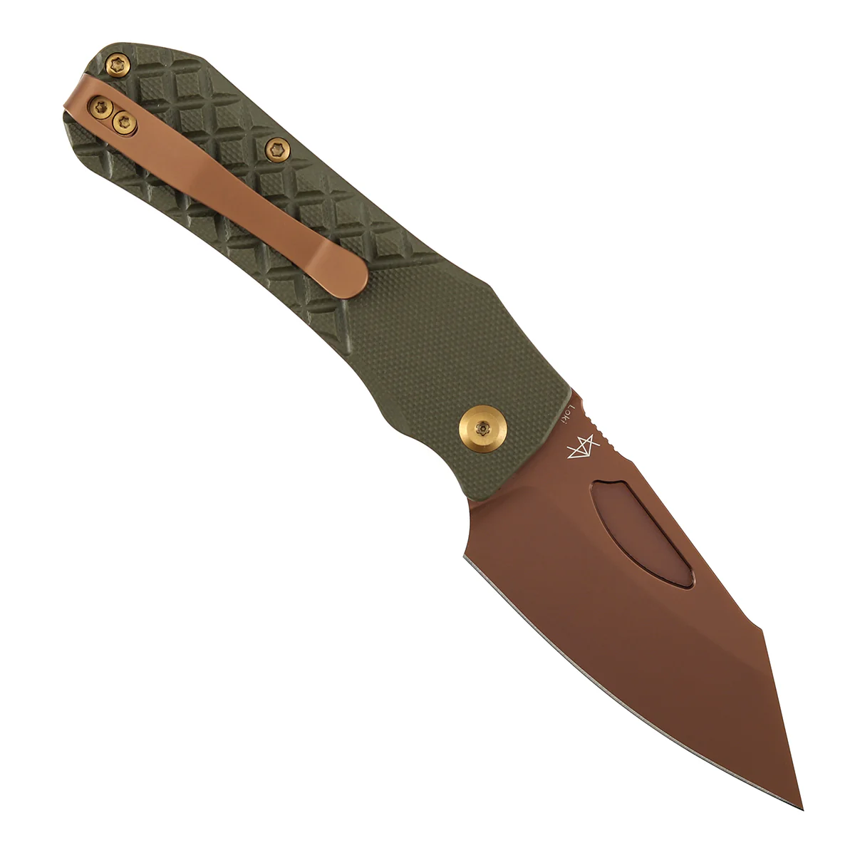 Tenable Loki Liner Lock Knife | 3.0" Rose Gold Nitro-V Blade | Olive Green G10 Handle | Steven Dunnuck Design - B1058A4 - Image 5
