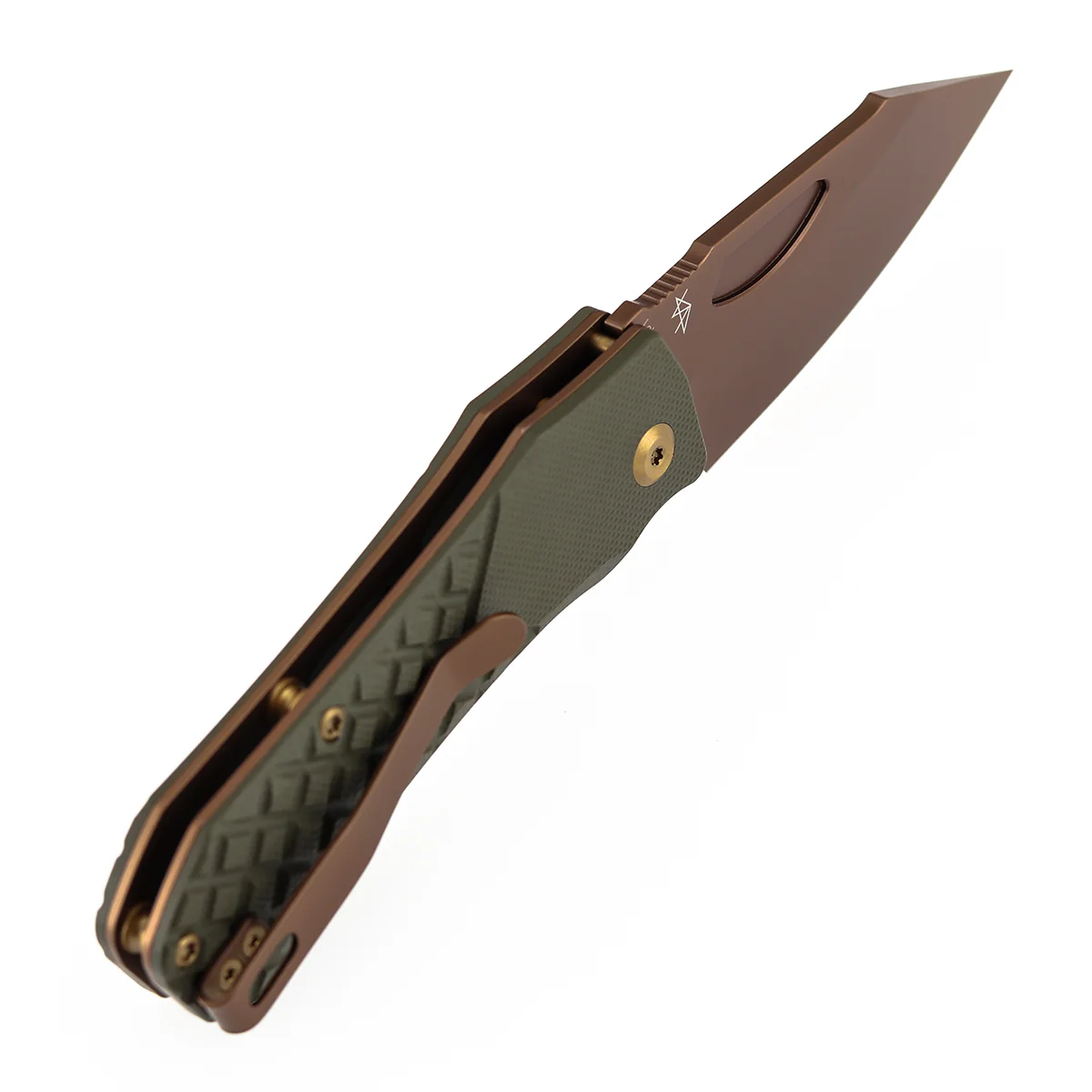 Tenable Loki Liner Lock Knife | 3.0" Rose Gold Nitro-V Blade | Olive Green G10 Handle | Steven Dunnuck Design - B1058A4 - Image 6