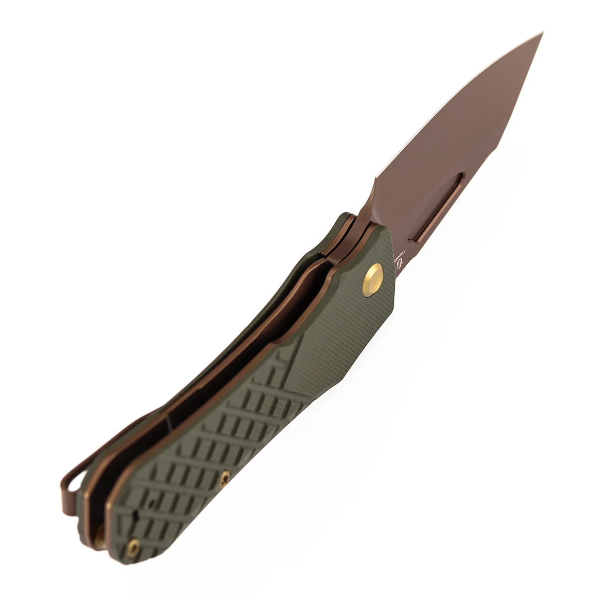 Tenable Loki Liner Lock Knife | 3.0" Rose Gold Nitro-V Blade | Olive Green G10 Handle | Steven Dunnuck Design - B1058A4 - Image 7