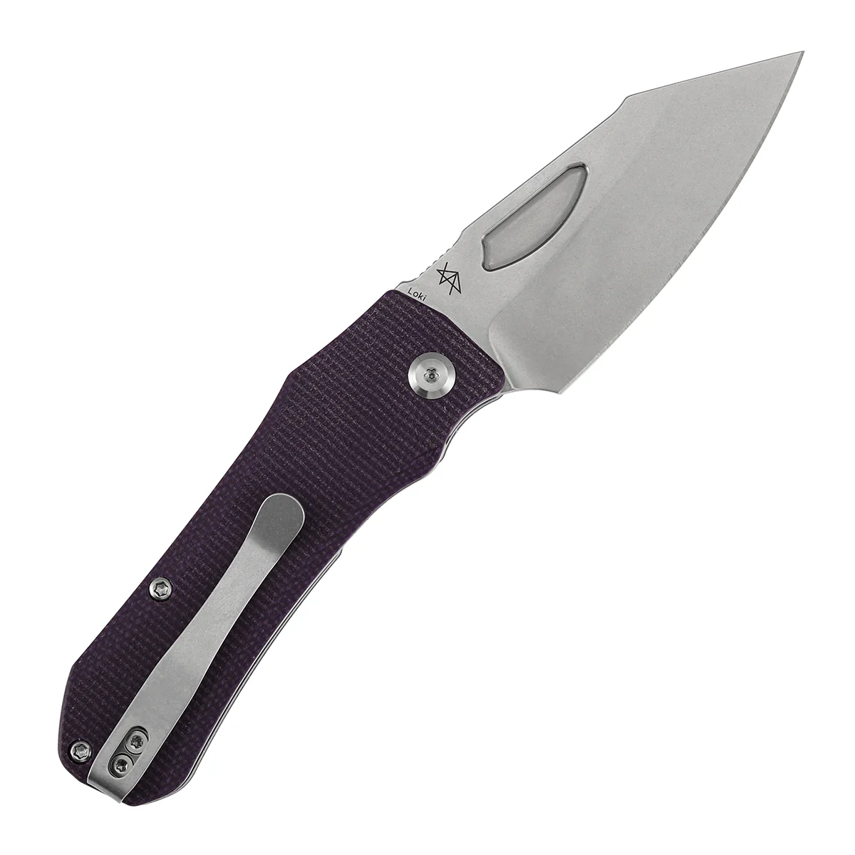 Tenable Loki Liner Lock Knife | 3.0" Stonewashed Nitro-V Blade | Purple Micarta Handle | Steven Dunnuck Design - B1058A2 - Image 4