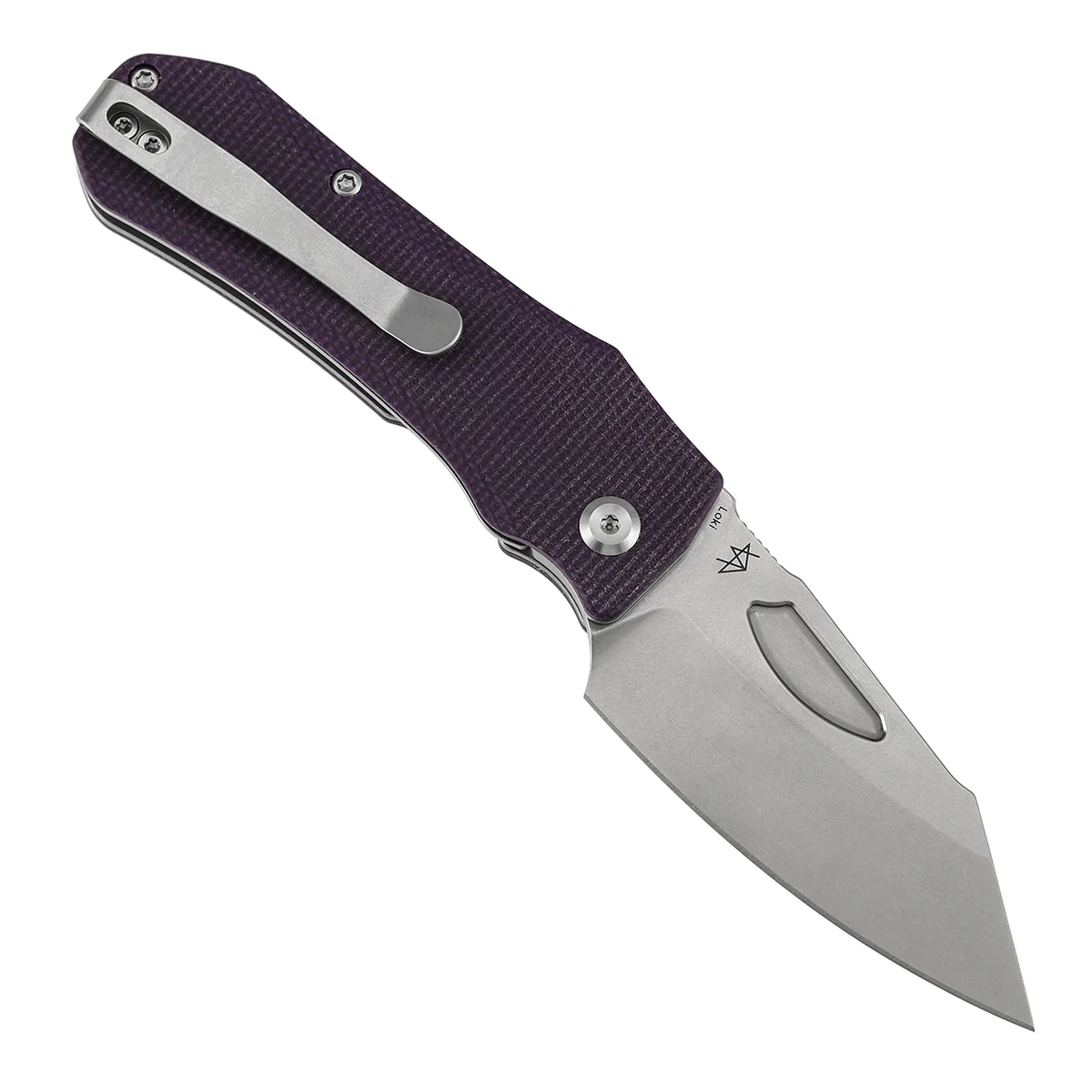Tenable Loki Liner Lock Knife | 3.0" Stonewashed Nitro-V Blade | Purple Micarta Handle | Steven Dunnuck Design - B1058A2 - Image 5