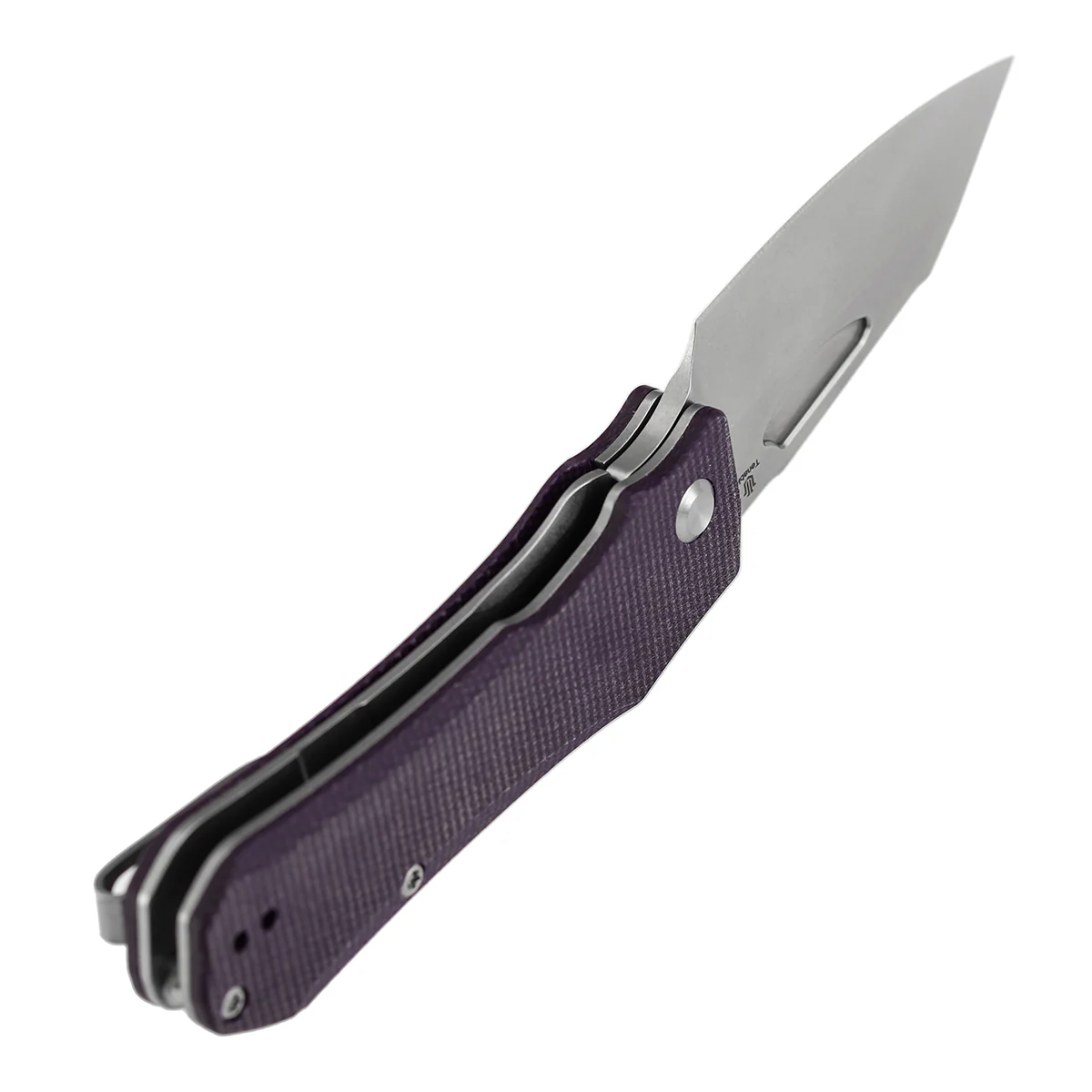 Tenable Loki Liner Lock Knife | 3.0" Stonewashed Nitro-V Blade | Purple Micarta Handle | Steven Dunnuck Design - B1058A2 - Image 7