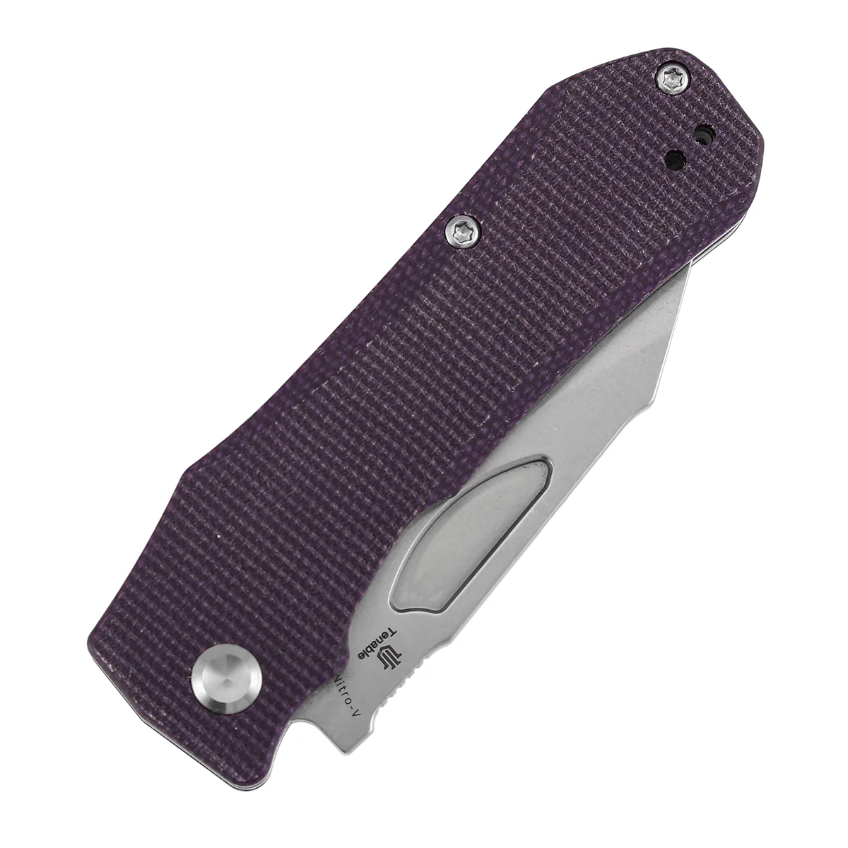 Tenable Loki Liner Lock Knife | 3.0" Stonewashed Nitro-V Blade | Purple Micarta Handle | Steven Dunnuck Design - B1058A2 - Image 8