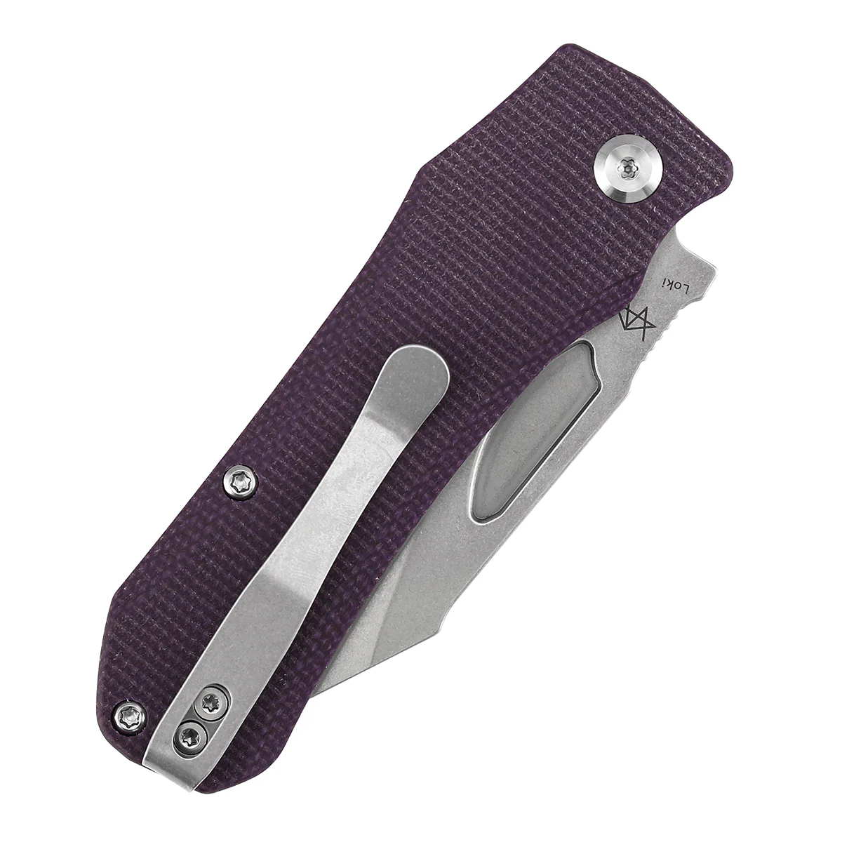 Tenable Loki Liner Lock Knife | 3.0" Stonewashed Nitro-V Blade | Purple Micarta Handle | Steven Dunnuck Design - B1058A2 - Image 9