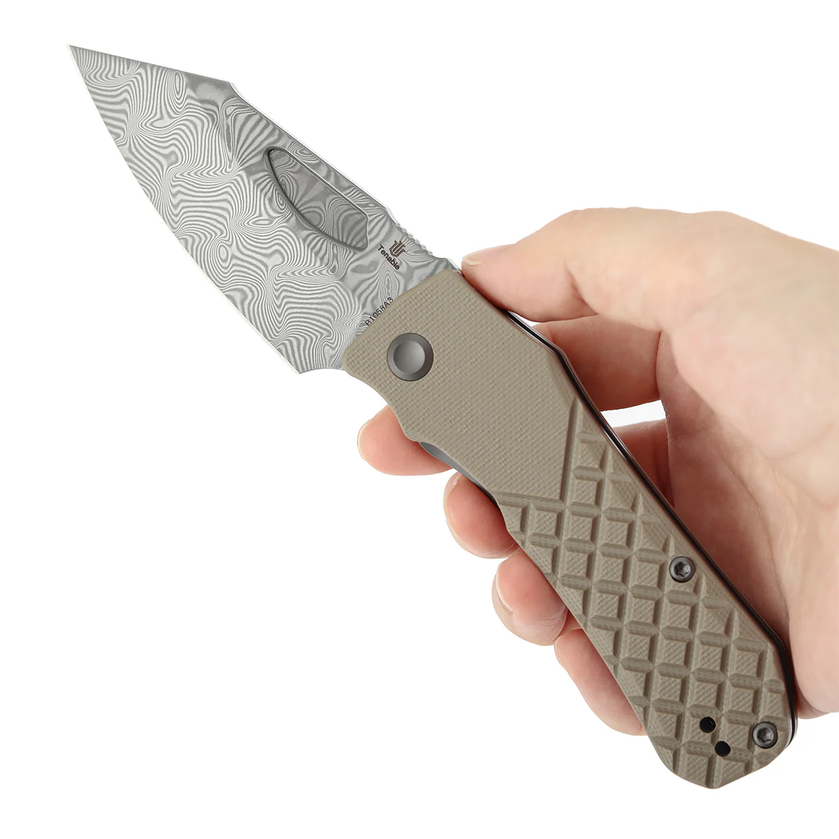 Tenable Loki Liner Lock Knife | 3.0" Water Ripple Damascus Blade | Brown G10 Handle | Steven Dunnuck Design - B1058A3 - Image 10