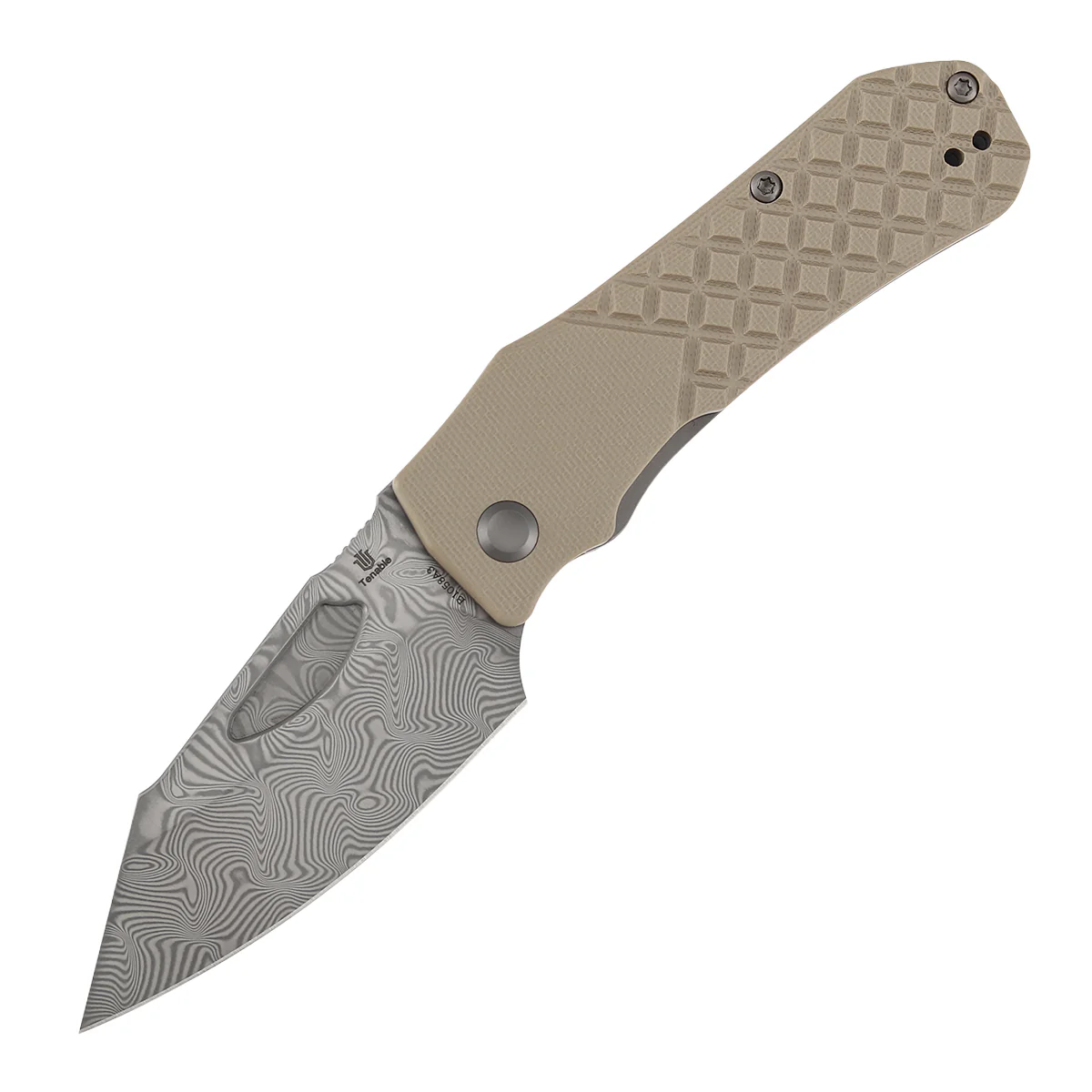 Tenable Loki Liner Lock Knife | 3.0" Water Ripple Damascus Blade | Brown G10 Handle | Steven Dunnuck Design - B1058A3 - Image 2