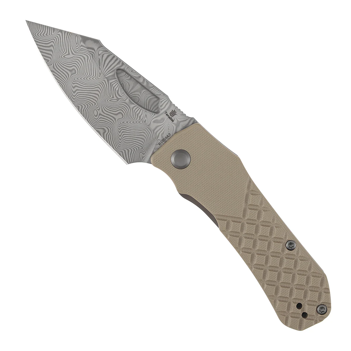 Tenable Loki Liner Lock Knife | 3.0" Water Ripple Damascus Blade | Brown G10 Handle | Steven Dunnuck Design - B1058A3 - Image 3