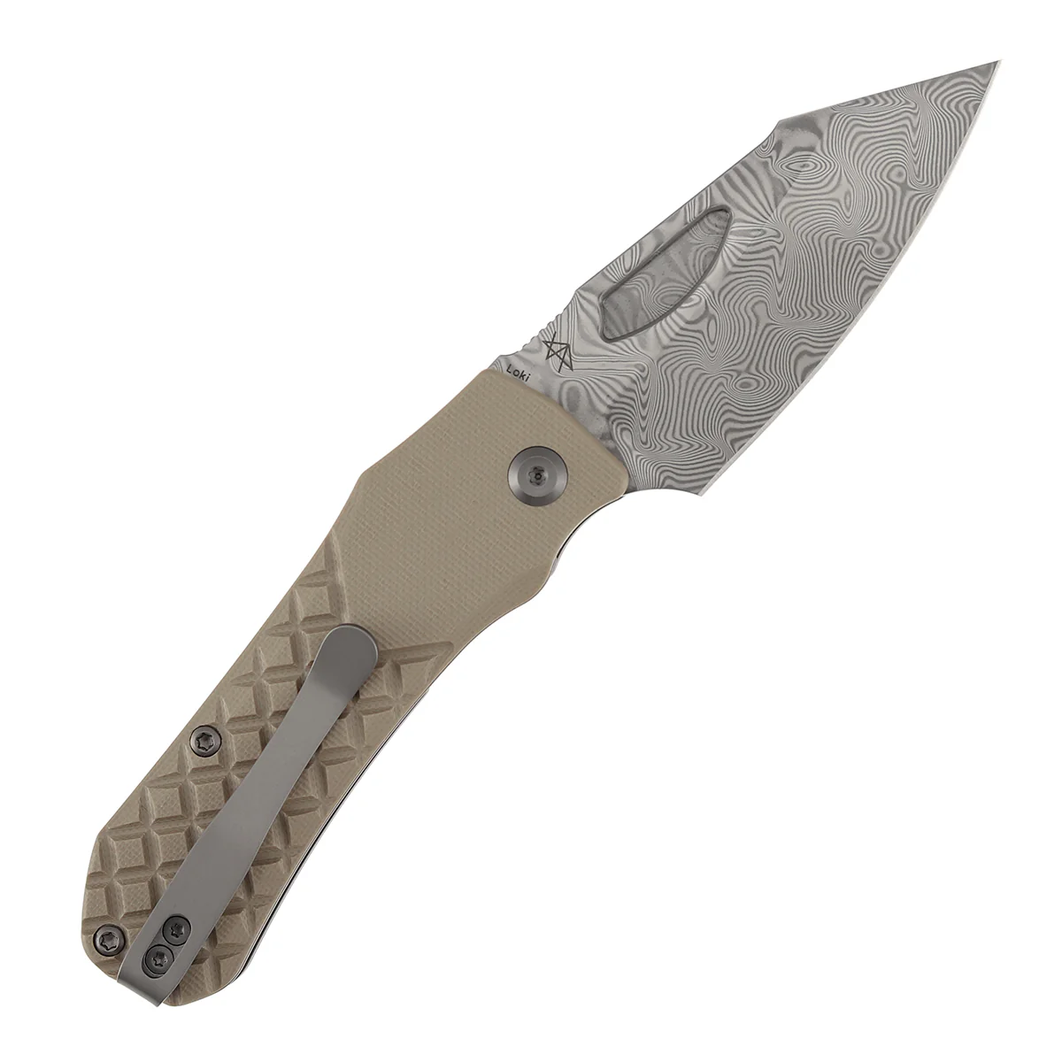 Tenable Loki Liner Lock Knife | 3.0" Water Ripple Damascus Blade | Brown G10 Handle | Steven Dunnuck Design - B1058A3 - Image 4