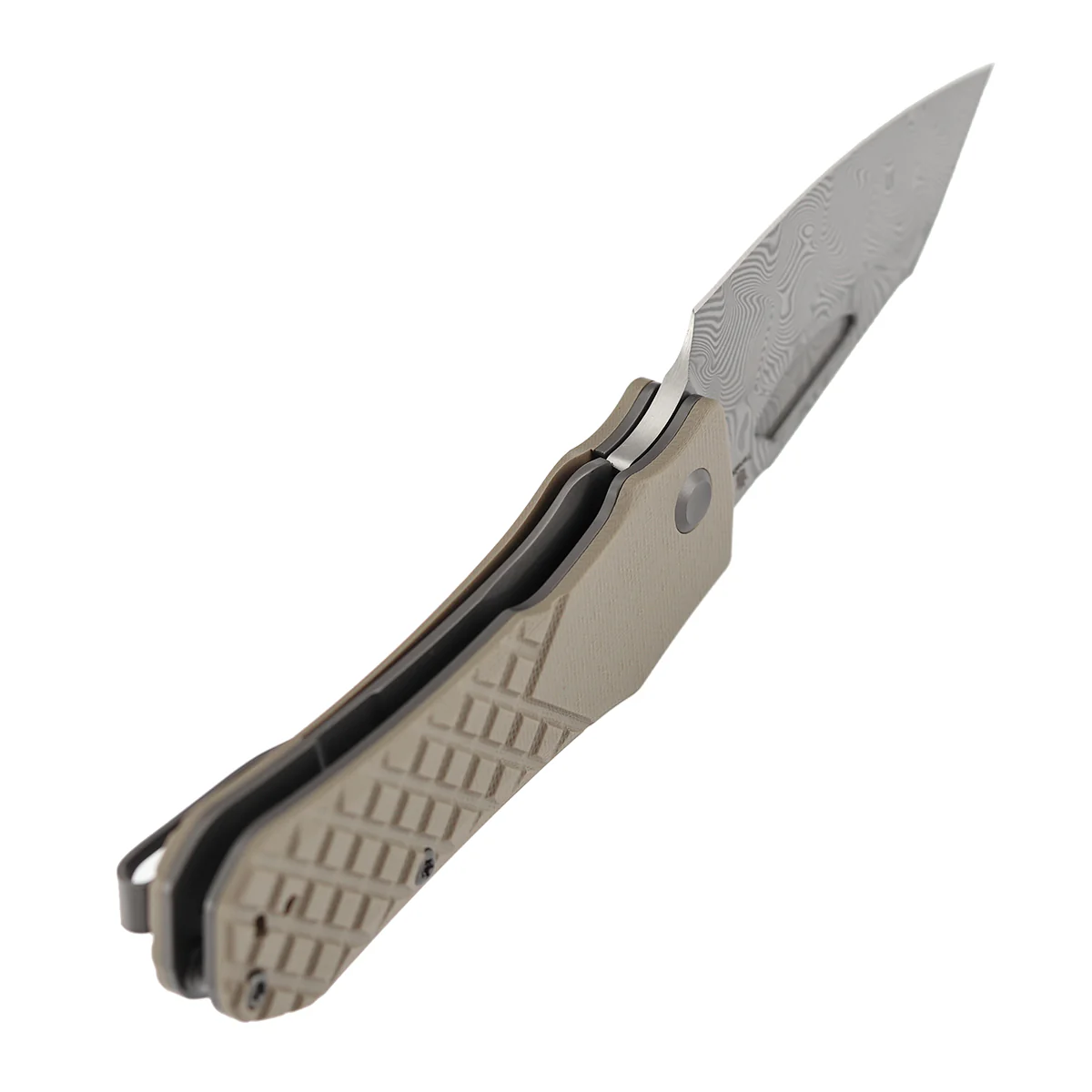 Tenable Loki Liner Lock Knife | 3.0" Water Ripple Damascus Blade | Brown G10 Handle | Steven Dunnuck Design - B1058A3 - Image 6