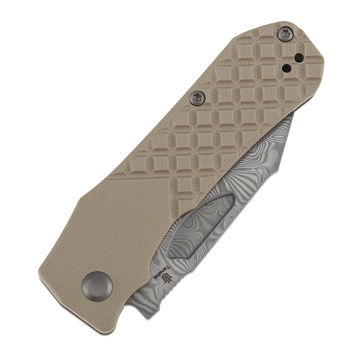 Tenable Loki Liner Lock Knife | 3.0" Water Ripple Damascus Blade | Brown G10 Handle | Steven Dunnuck Design - B1058A3 - Image 8