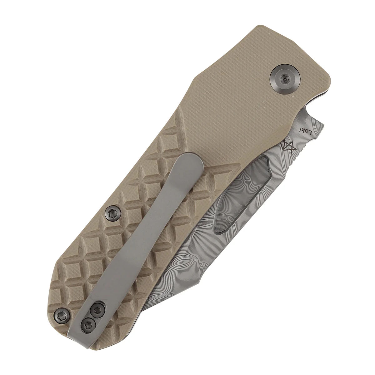 Tenable Loki Liner Lock Knife | 3.0" Water Ripple Damascus Blade | Brown G10 Handle | Steven Dunnuck Design - B1058A3 - Image 9