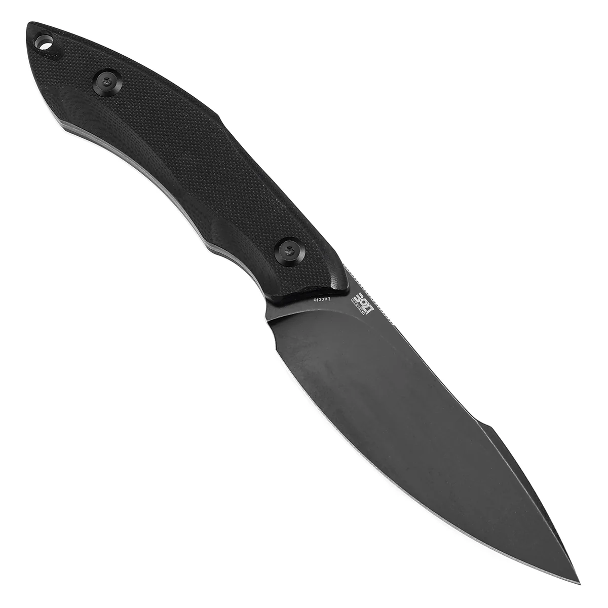 Tenable Luccio Fixed Blade Knife with Black G10 Handle (3.81" Blackwash 14C28N Blade) - Bolt Vision Design - G007A2 - Image 3