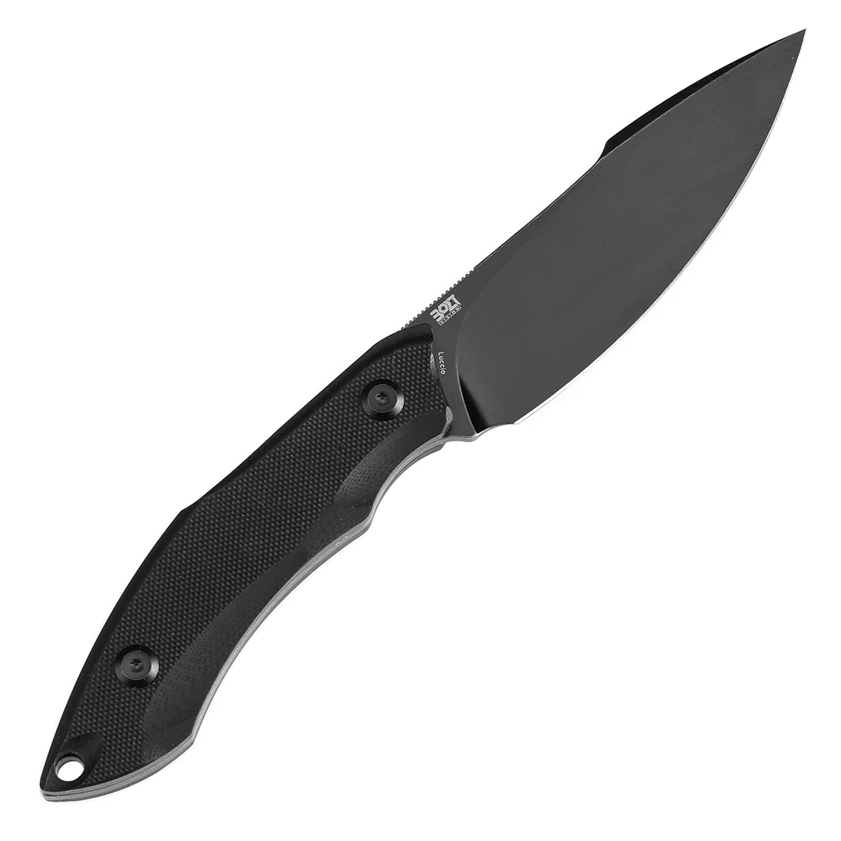 Tenable Luccio Fixed Blade Knife with Black G10 Handle (3.81" Blackwash 14C28N Blade) - Bolt Vision Design - G007A2 - Image 6