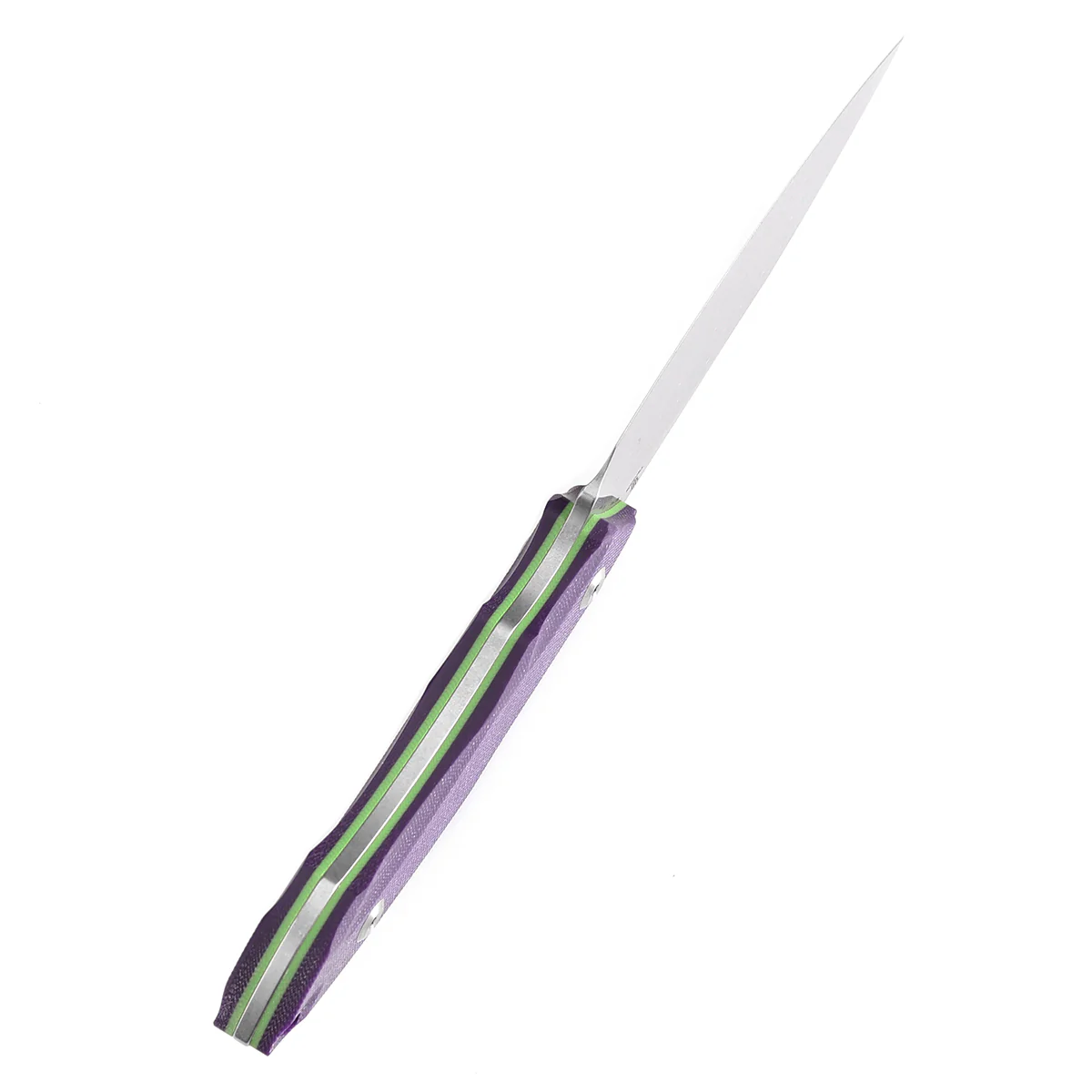 Tenable Luccio Fixed Blade Knife with Purple G10 Handle (3.81" Stonewashed 14C28N Blade) - Bolt Vision Design - G007A5 - Image 4