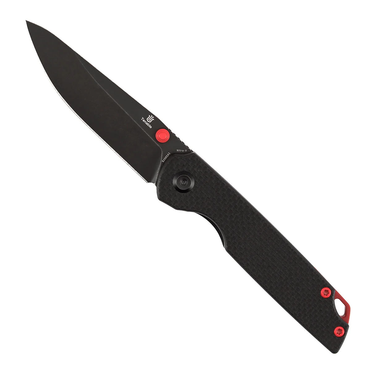 Tenable Mini Warrior Liner Lock Knife | 2.9" Blackwash Nitro-V Blade | Black G10 Handle | Kim Ning Design - B2005A1 - Image 3