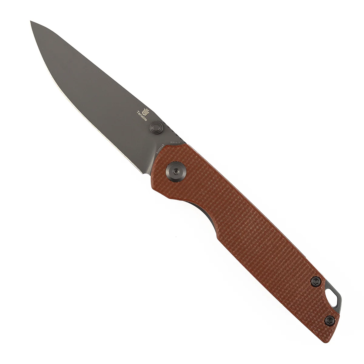 Tenable Mini Warrior Liner Lock Knife | 2.9" Gray TiCn Coated Nitro-V Blade | Brown Micarta Handle | Kim Ning Design - B2005A3 - Image 3