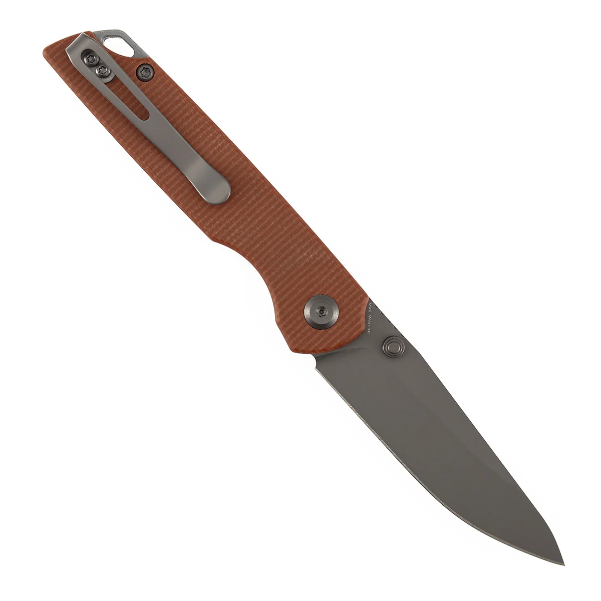 Tenable Mini Warrior Liner Lock Knife | 2.9" Gray TiCn Coated Nitro-V Blade | Brown Micarta Handle | Kim Ning Design - B2005A3 - Image 5