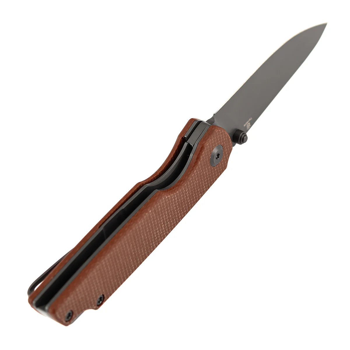 Tenable Mini Warrior Liner Lock Knife | 2.9" Gray TiCn Coated Nitro-V Blade | Brown Micarta Handle | Kim Ning Design - B2005A3 - Image 7