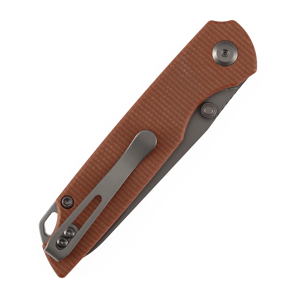 Tenable Mini Warrior Liner Lock Knife | 2.9" Gray TiCn Coated Nitro-V Blade | Brown Micarta Handle | Kim Ning Design - B2005A3 - Image 8
