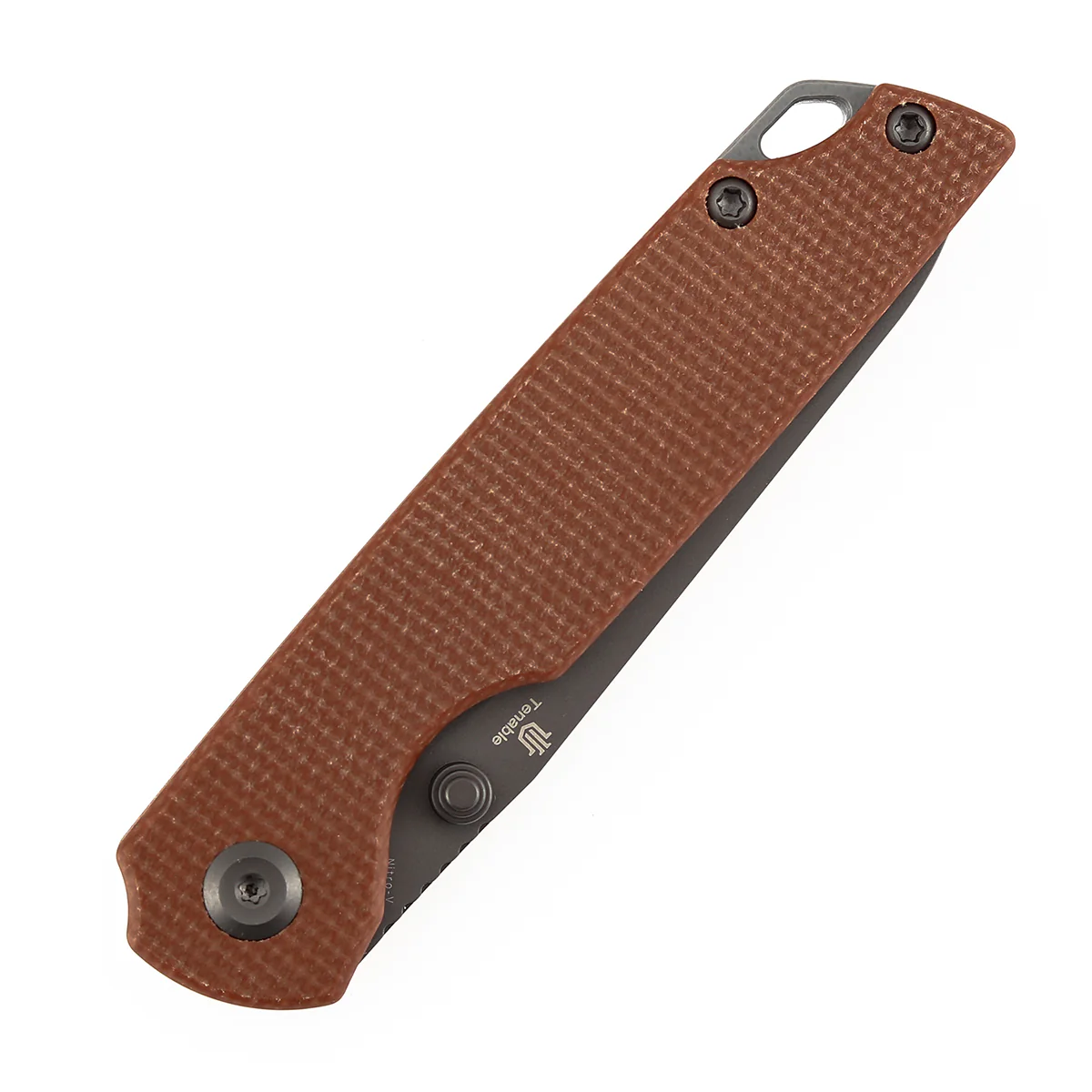 Tenable Mini Warrior Liner Lock Knife | 2.9" Gray TiCn Coated Nitro-V Blade | Brown Micarta Handle | Kim Ning Design - B2005A3 - Image 9