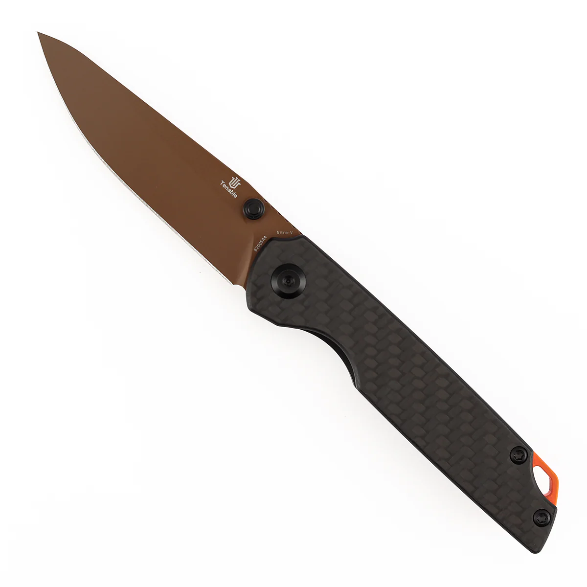 Tenable Mini Warrior Liner Lock Knife | 2.9" Rose Gold Nitro-V Blade | Twill Carbon Fiber & G10 Handle | Kim Ning Design - B2005A4 - Image 3