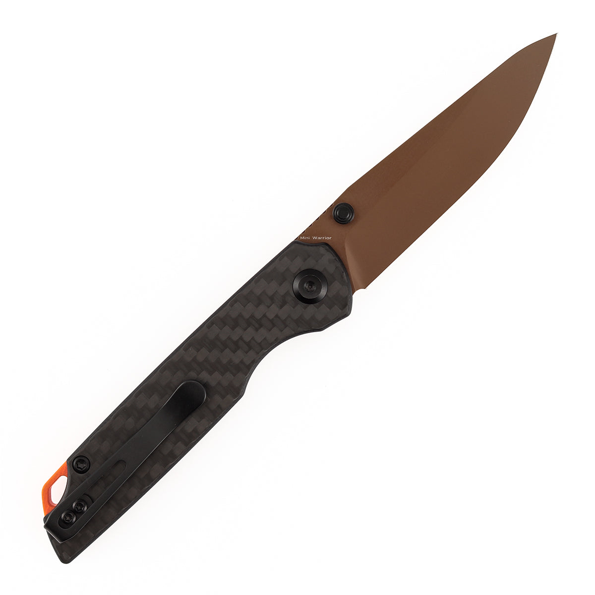 Tenable Mini Warrior Liner Lock Knife | 2.9" Rose Gold Nitro-V Blade | Twill Carbon Fiber & G10 Handle | Kim Ning Design - B2005A4 - Image 4