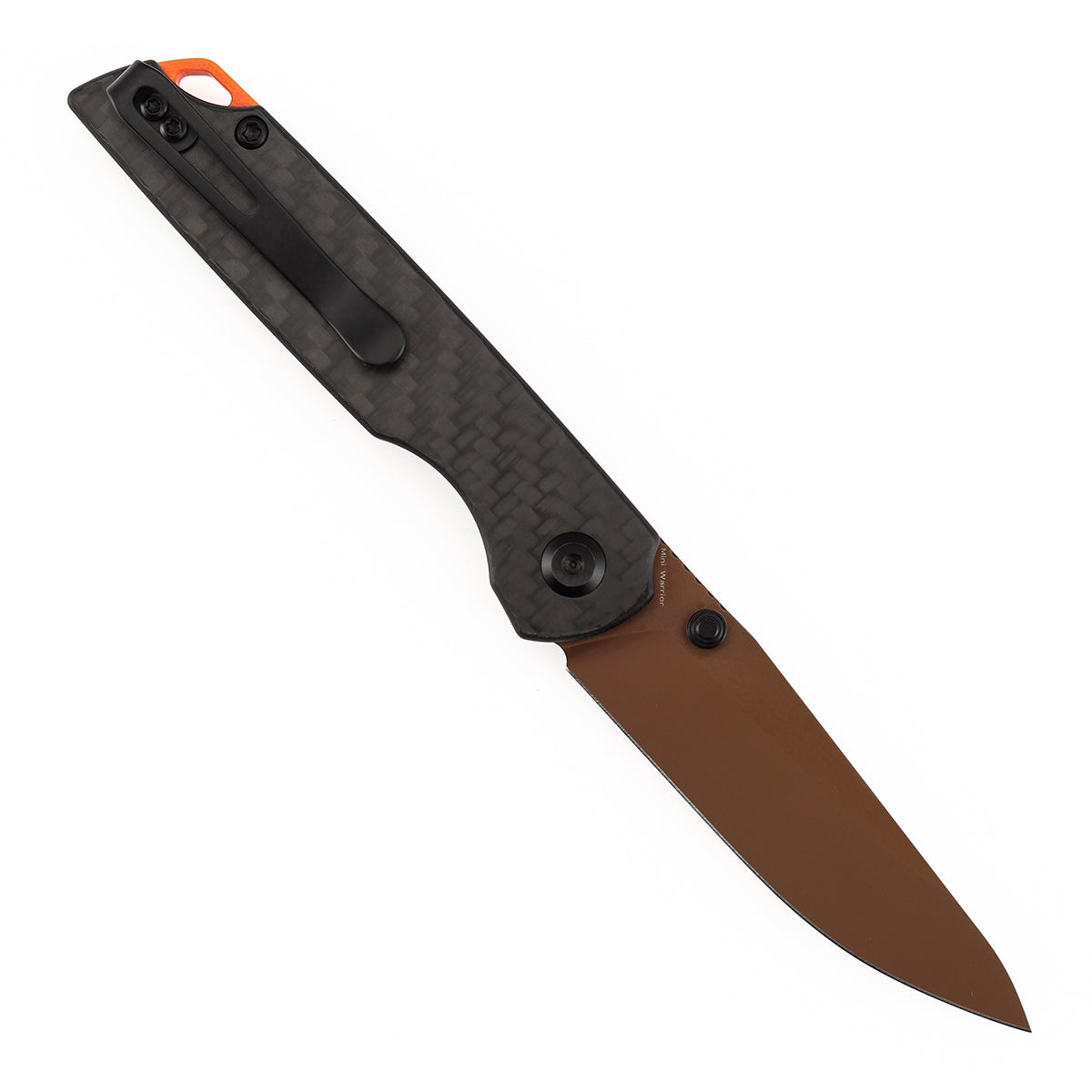 Tenable Mini Warrior Liner Lock Knife | 2.9" Rose Gold Nitro-V Blade | Twill Carbon Fiber & G10 Handle | Kim Ning Design - B2005A4 - Image 5