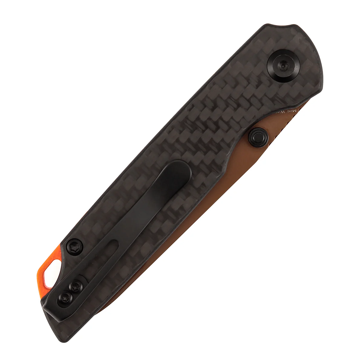 Tenable Mini Warrior Liner Lock Knife | 2.9" Rose Gold Nitro-V Blade | Twill Carbon Fiber & G10 Handle | Kim Ning Design - B2005A4 - Image 9