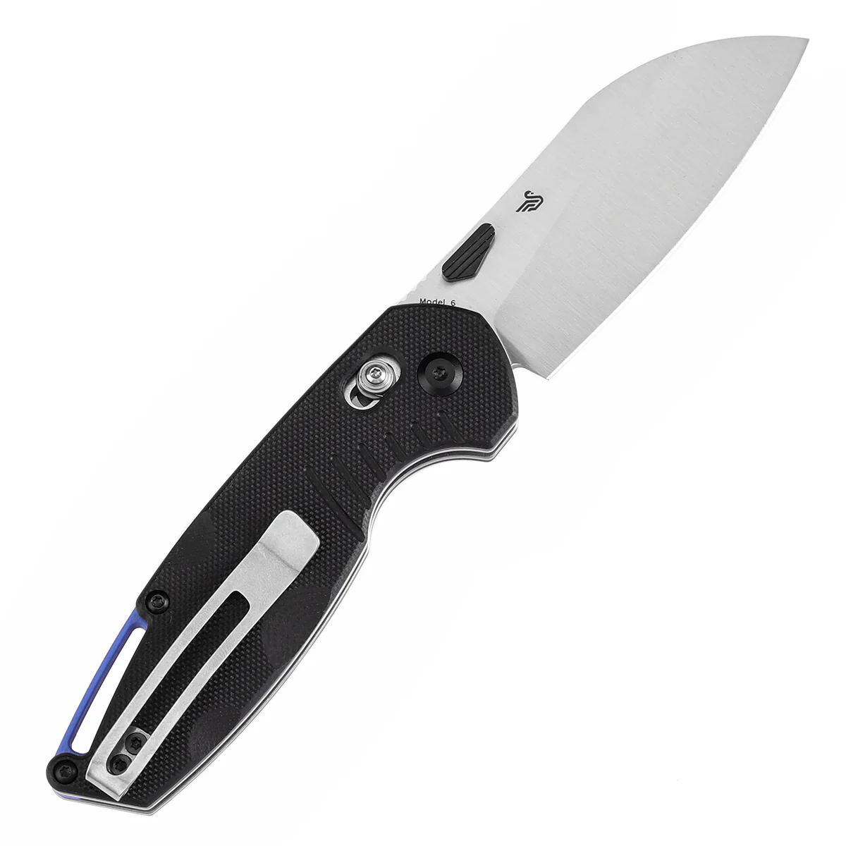Tenable Model 6 Cross Bar Lock | Black G10 with Lines Handle | 3.1" Satin 14C28N Blade | Nick Swan Design--T1022V4 - Image 8