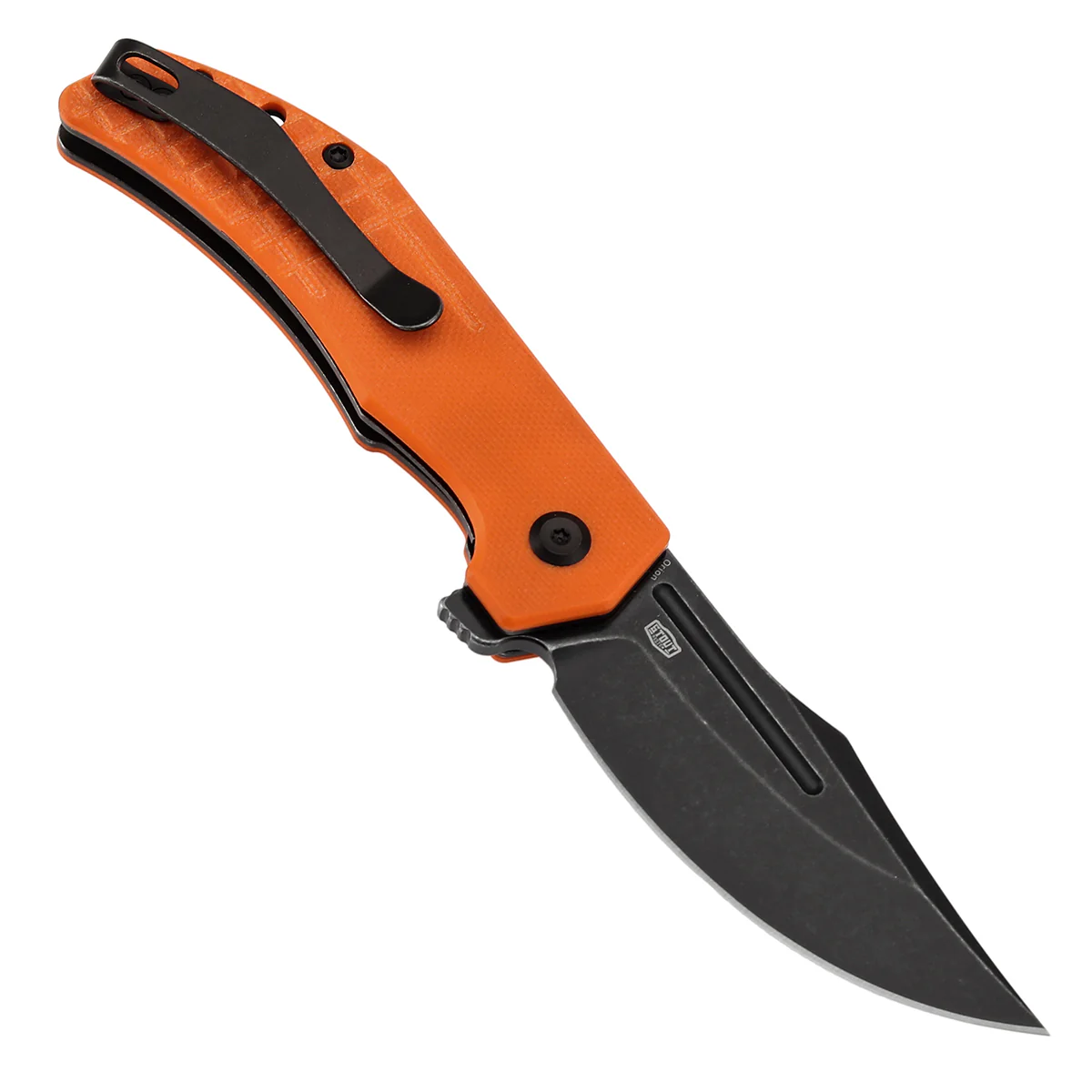 Tenable Orion Flipper Folding Knife | Orange G10 with Frag Pattern | 3.07" Blackwashed 14C28N | JB Stout Design | B1089A5 - Image 3