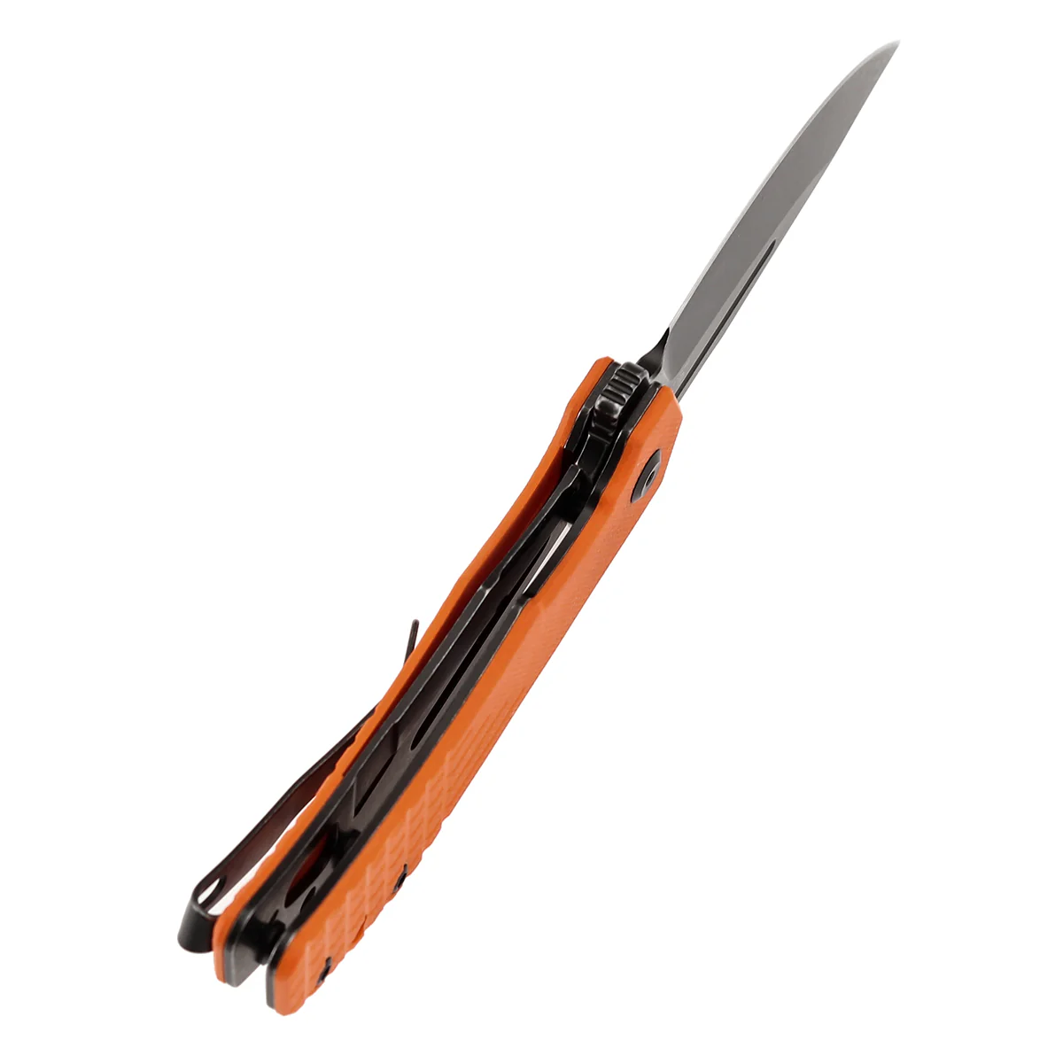 Tenable Orion Flipper Folding Knife | Orange G10 with Frag Pattern | 3.07" Blackwashed 14C28N | JB Stout Design | B1089A5 - Image 4
