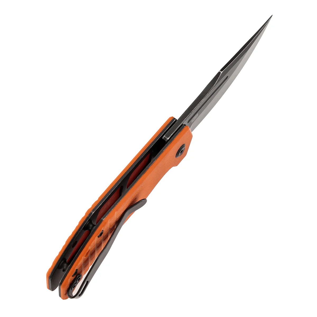 Tenable Orion Flipper Folding Knife | Orange G10 with Frag Pattern | 3.07" Blackwashed 14C28N | JB Stout Design | B1089A5 - Image 5