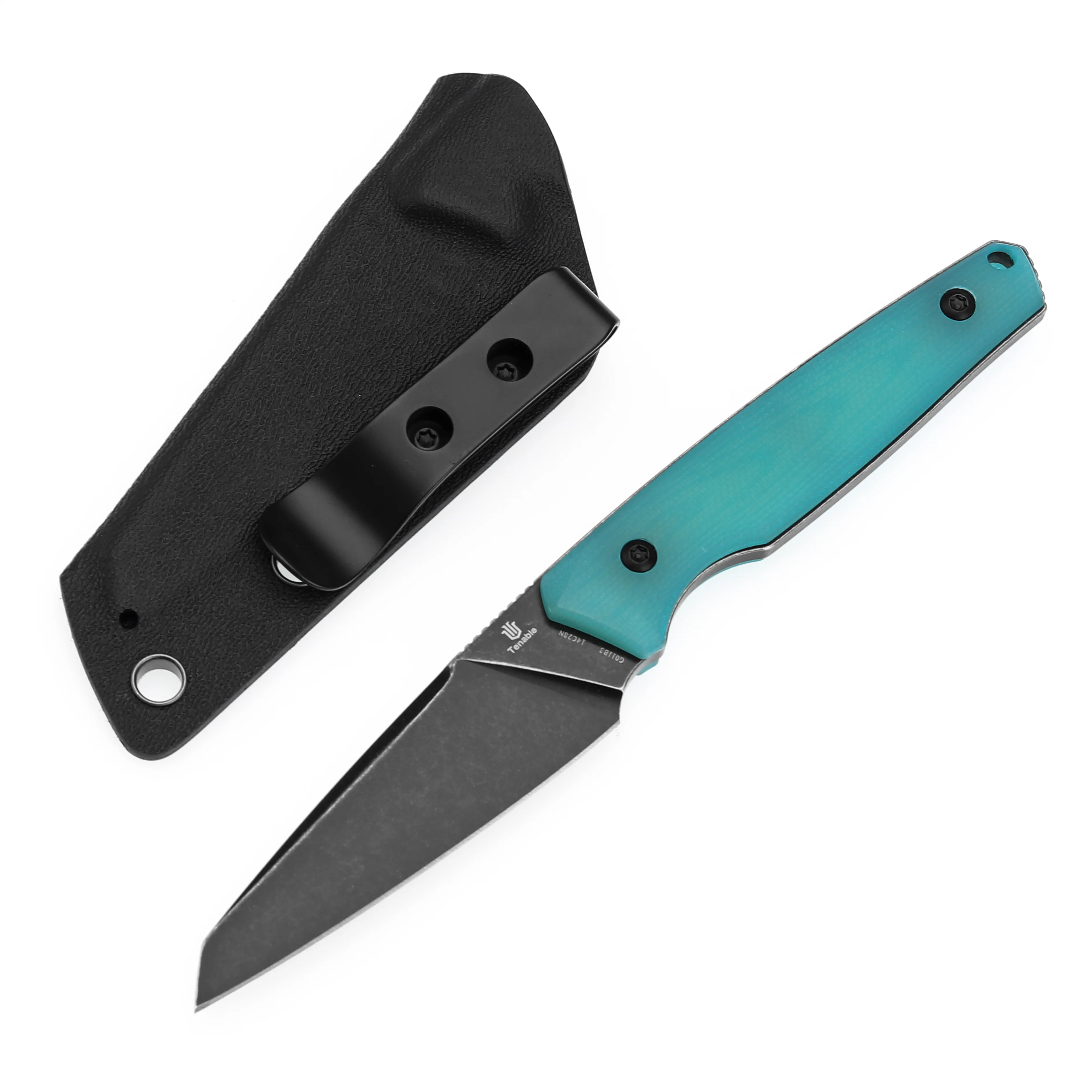 Tenable Parr Fixed Blade Knife | 2.87" Blackwash 14C28N Blade | Tiffany Blue G10 Handle| Jonathan Styles - G011B3