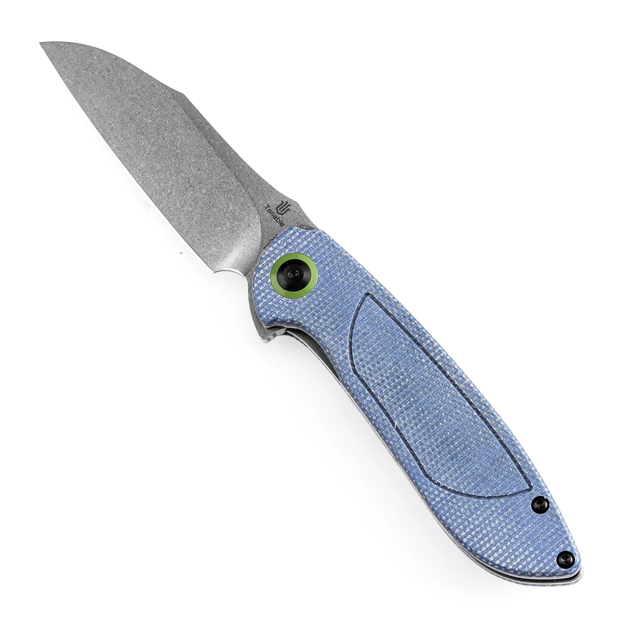 Tenable Prometheus Folding Knife Blue Micarta Handle(3.29'' Stonewashed 14C28N Blade)D.O.C.K. Design-T1040A3 - Image 5
