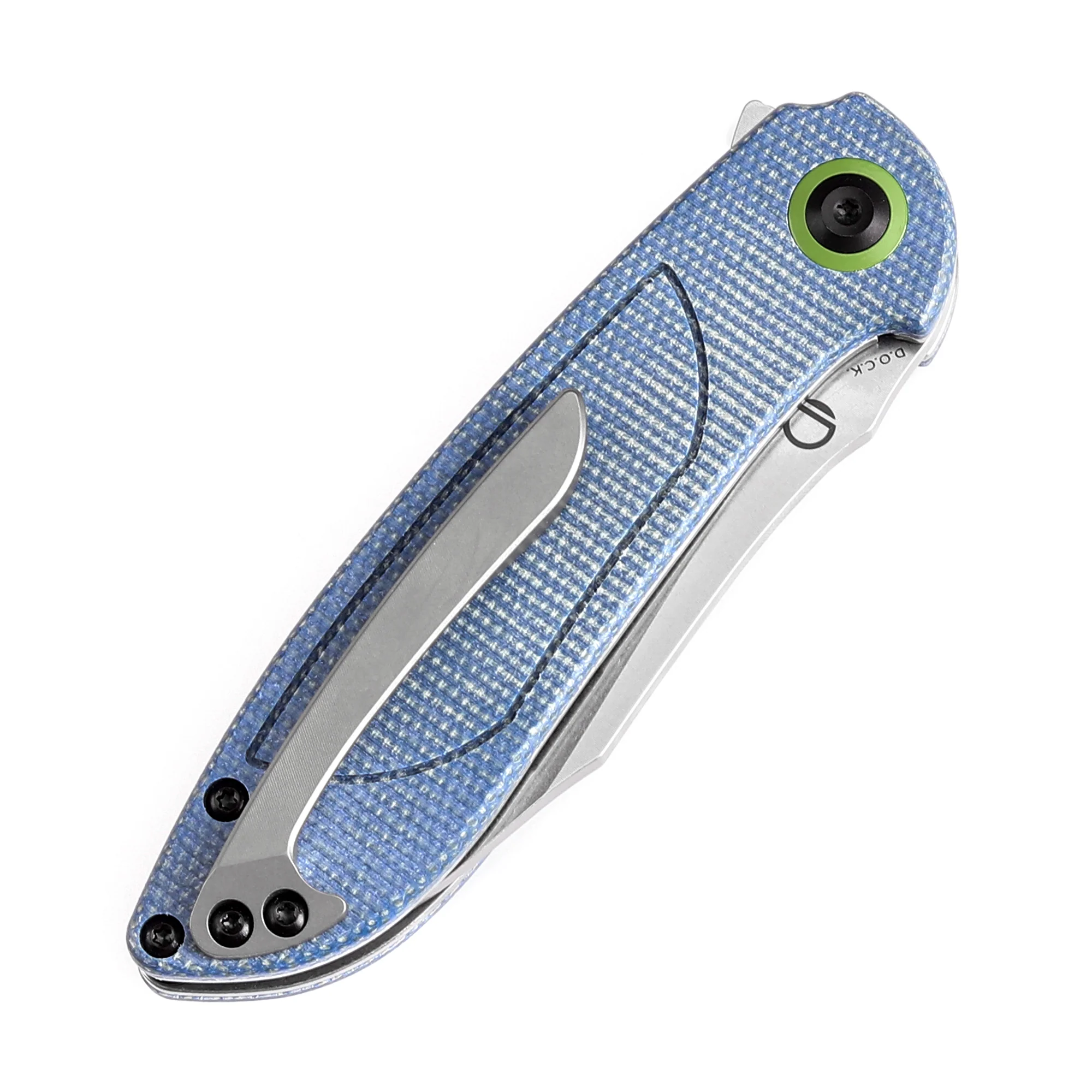 Tenable Prometheus Folding Knife Blue Micarta Handle(3.29'' Stonewashed 14C28N Blade)D.O.C.K. Design-T1040A3 - Image 9