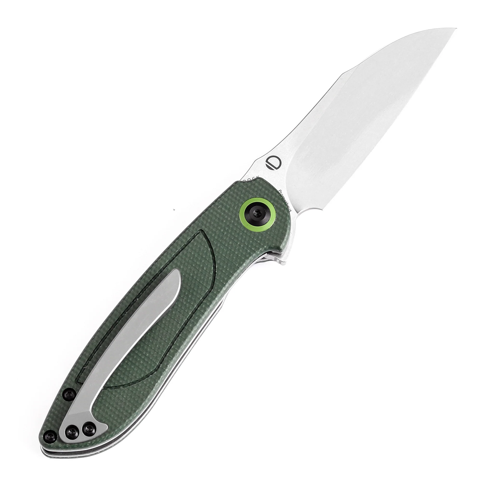 Tenable Prometheus Folding Knife Green Micarta Handle(3.29'' Stonewashed 14C28N Blade)D.O.C.K. Design-T1040A2 - Image 4