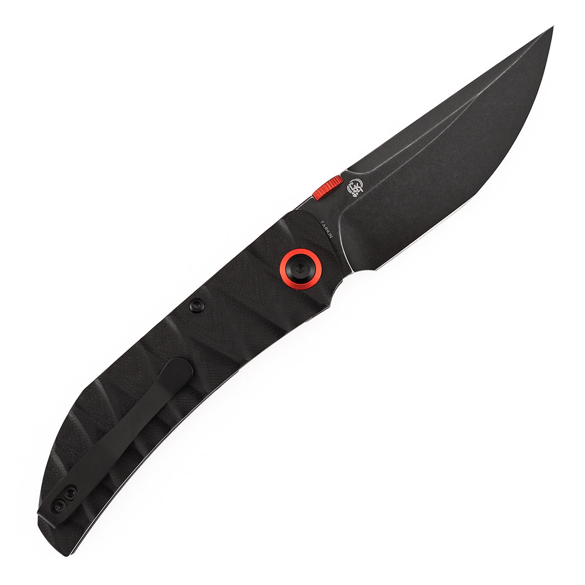 Tenable Tarkin Liner Knife | 3.4" Blackwash Nitro-V Blade | Black G10 with Faceted Wave Texture Handle | Matthew Christensen Design | B1078A3 - Image 4