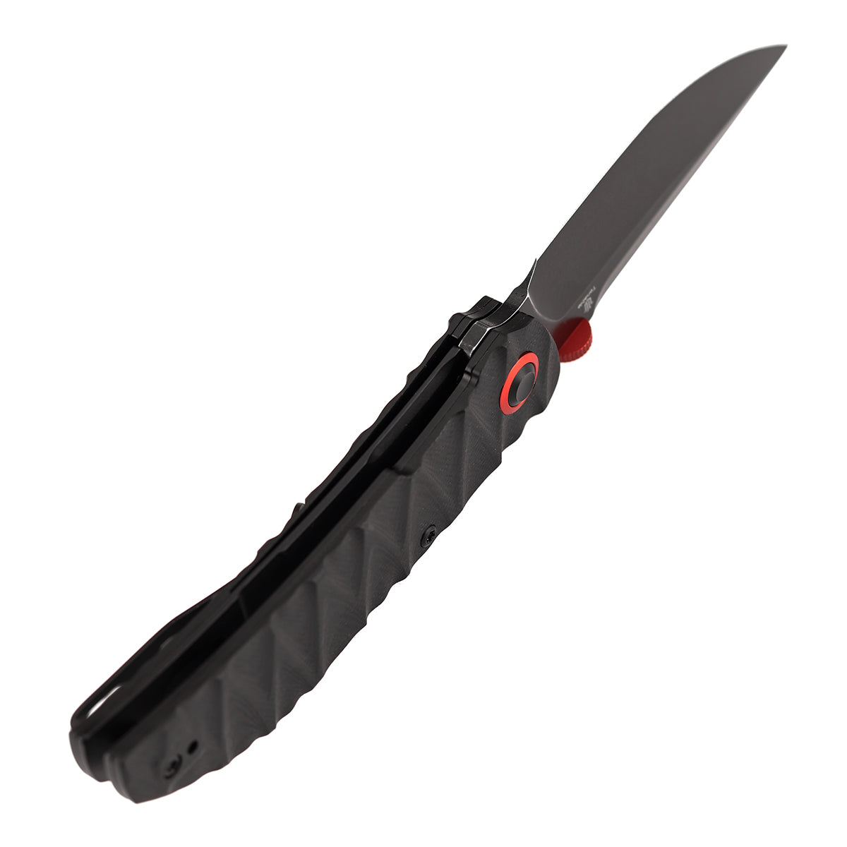 Tenable Tarkin Liner Knife | 3.4" Blackwash Nitro-V Blade | Black G10 with Faceted Wave Texture Handle | Matthew Christensen Design | B1078A3 - Image 7