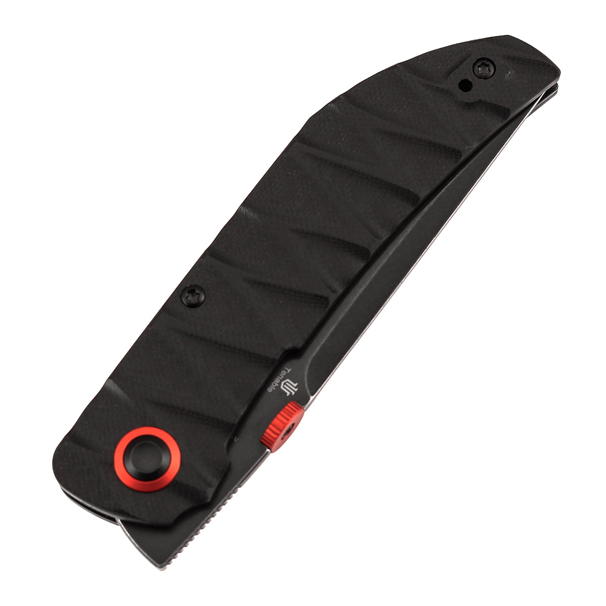 Tenable Tarkin Liner Knife | 3.4" Blackwash Nitro-V Blade | Black G10 with Faceted Wave Texture Handle | Matthew Christensen Design | B1078A3 - Image 8
