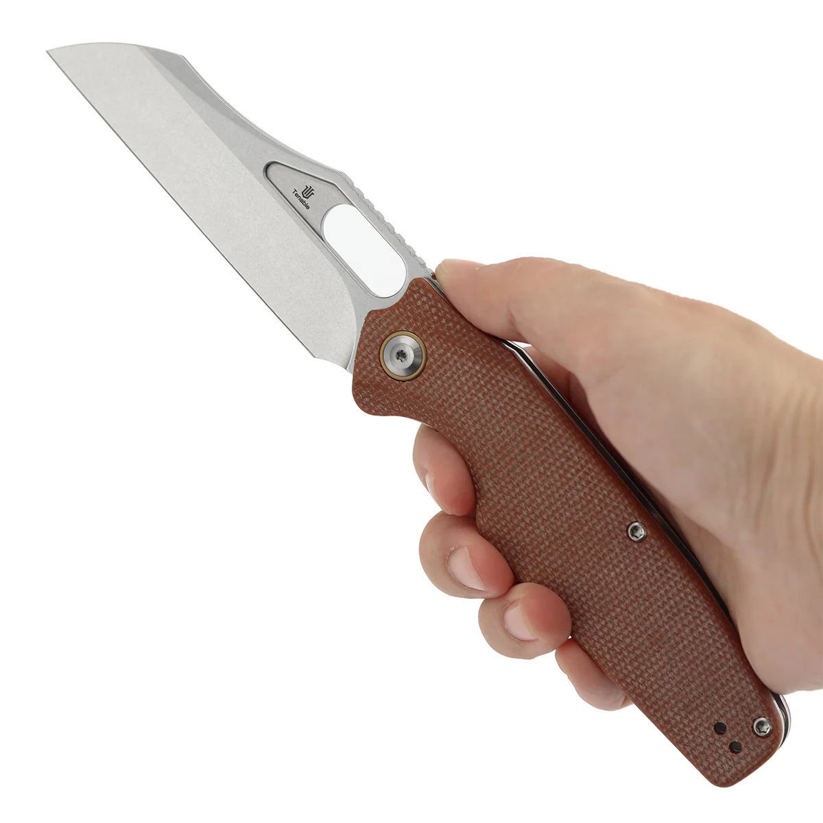 Tenable Tuckamore Folding Knife | 3.54" Stonewashed Nitro V | Brown Micarta | Jonathan Styles Design - B1052A2 - Image 10