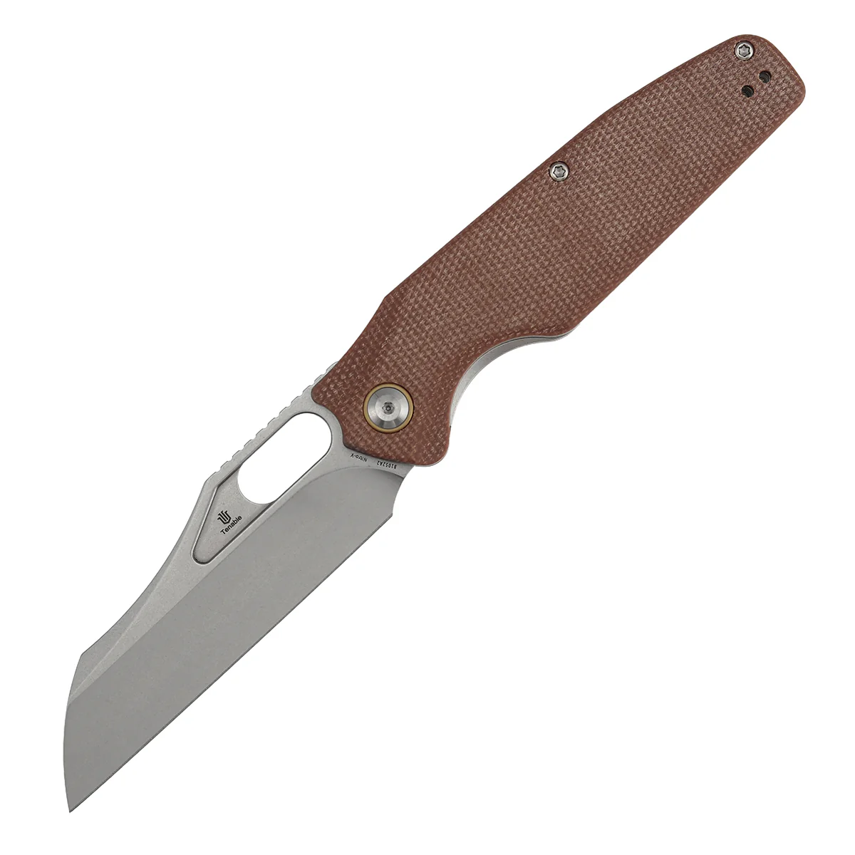 Tenable Tuckamore Folding Knife | 3.54" Stonewashed Nitro V | Brown Micarta | Jonathan Styles Design - B1052A2 - Image 2