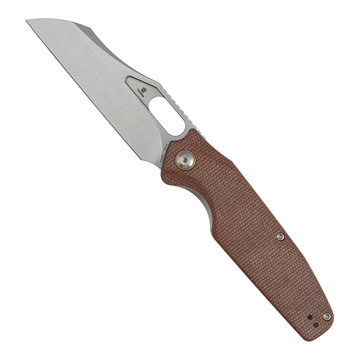 Tenable Tuckamore Folding Knife | 3.54" Stonewashed Nitro V | Brown Micarta | Jonathan Styles Design - B1052A2 - Image 3