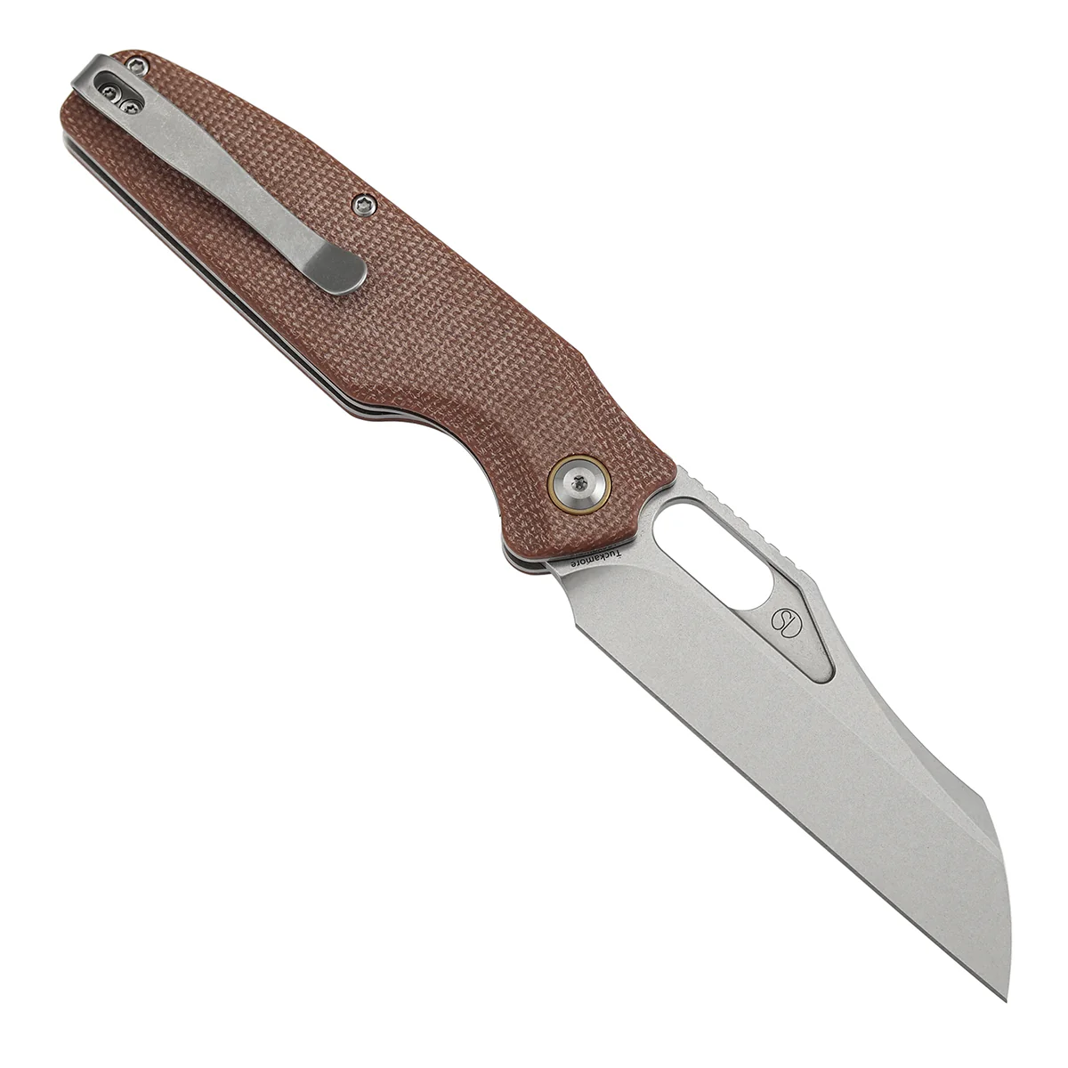 Tenable Tuckamore Folding Knife | 3.54" Stonewashed Nitro V | Brown Micarta | Jonathan Styles Design - B1052A2 - Image 5