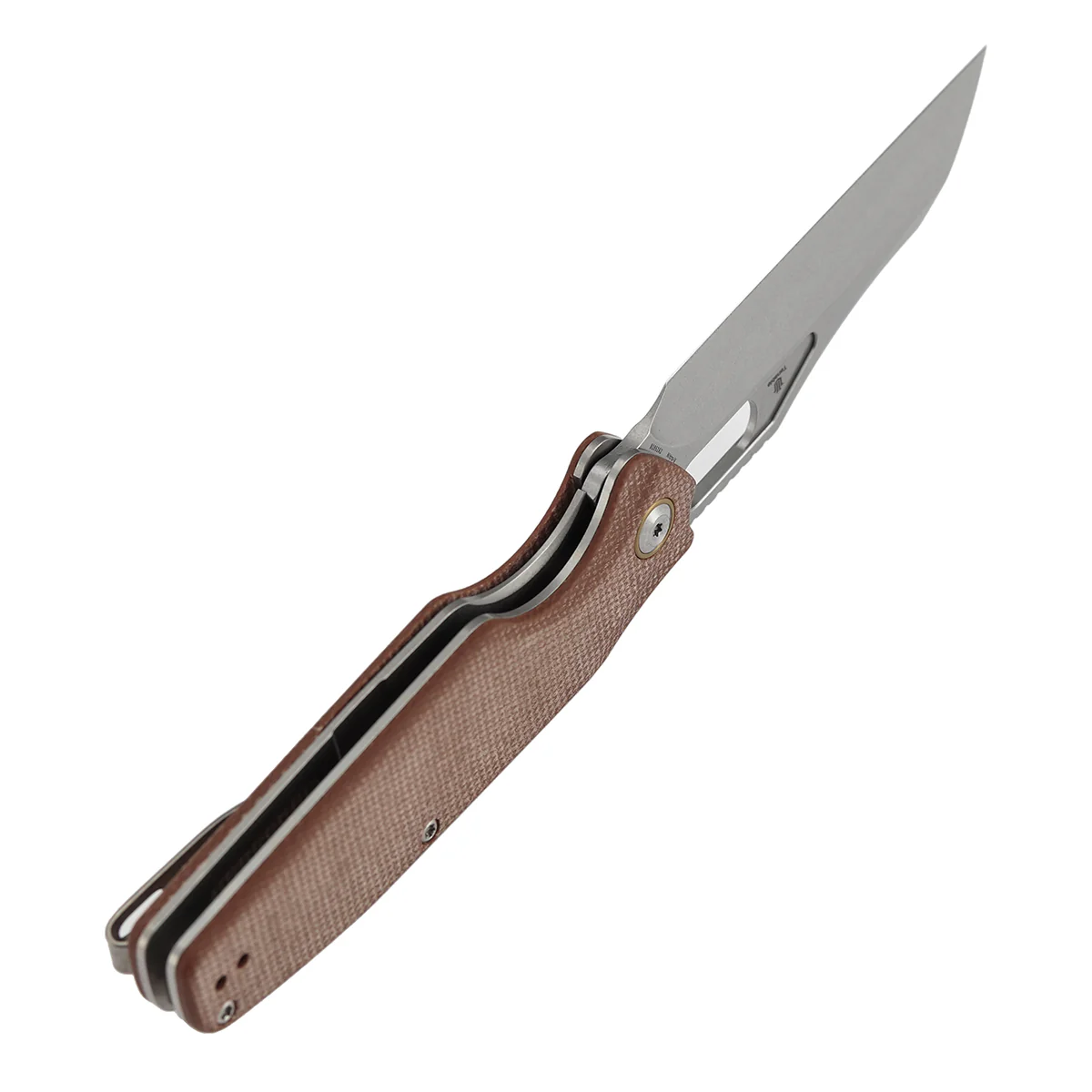 Tenable Tuckamore Folding Knife | 3.54" Stonewashed Nitro V | Brown Micarta | Jonathan Styles Design - B1052A2 - Image 7