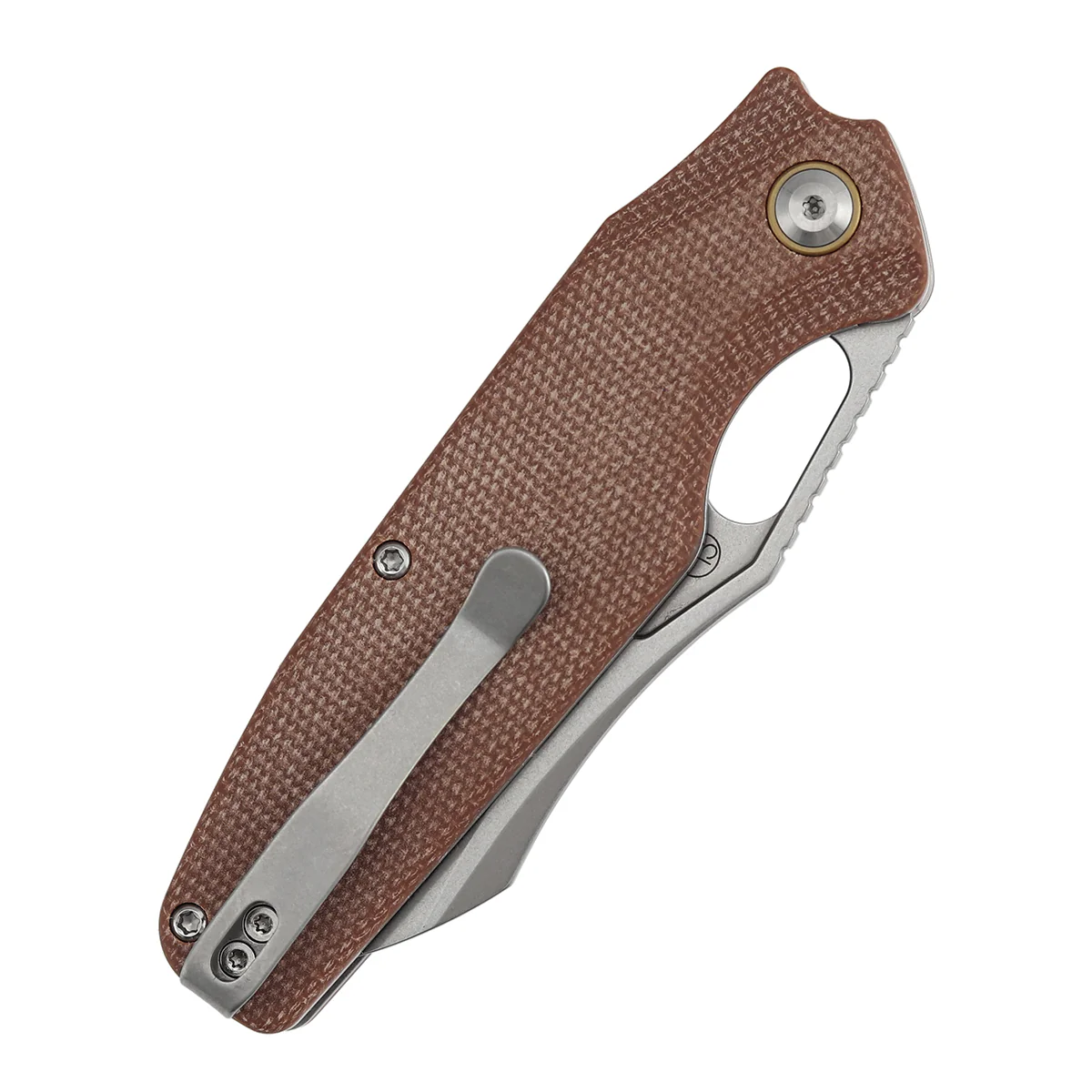 Tenable Tuckamore Folding Knife | 3.54" Stonewashed Nitro V | Brown Micarta | Jonathan Styles Design - B1052A2 - Image 9