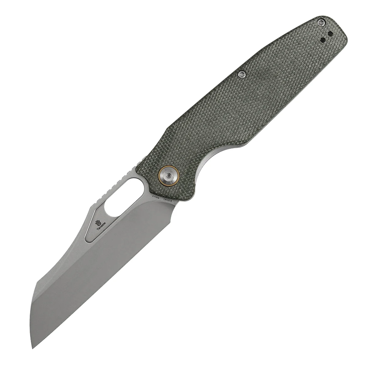 Tenable Tuckamore Folding Knife | 3.54" Stonewashed Nitro V | Green Micarta | Jonathan Styles Design - B1052A1 - Image 2