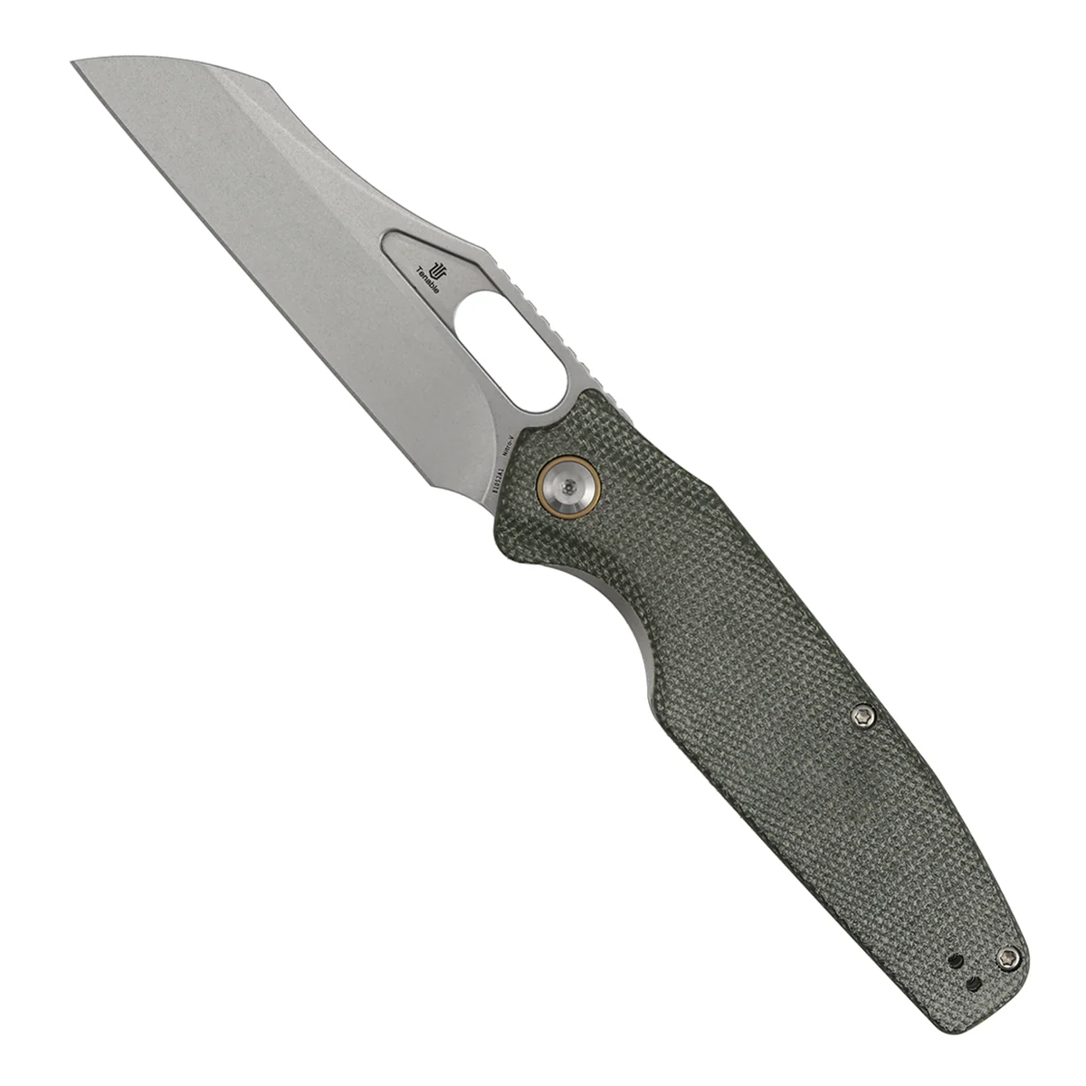 Tenable Tuckamore Folding Knife | 3.54" Stonewashed Nitro V | Green Micarta | Jonathan Styles Design - B1052A1 - Image 3