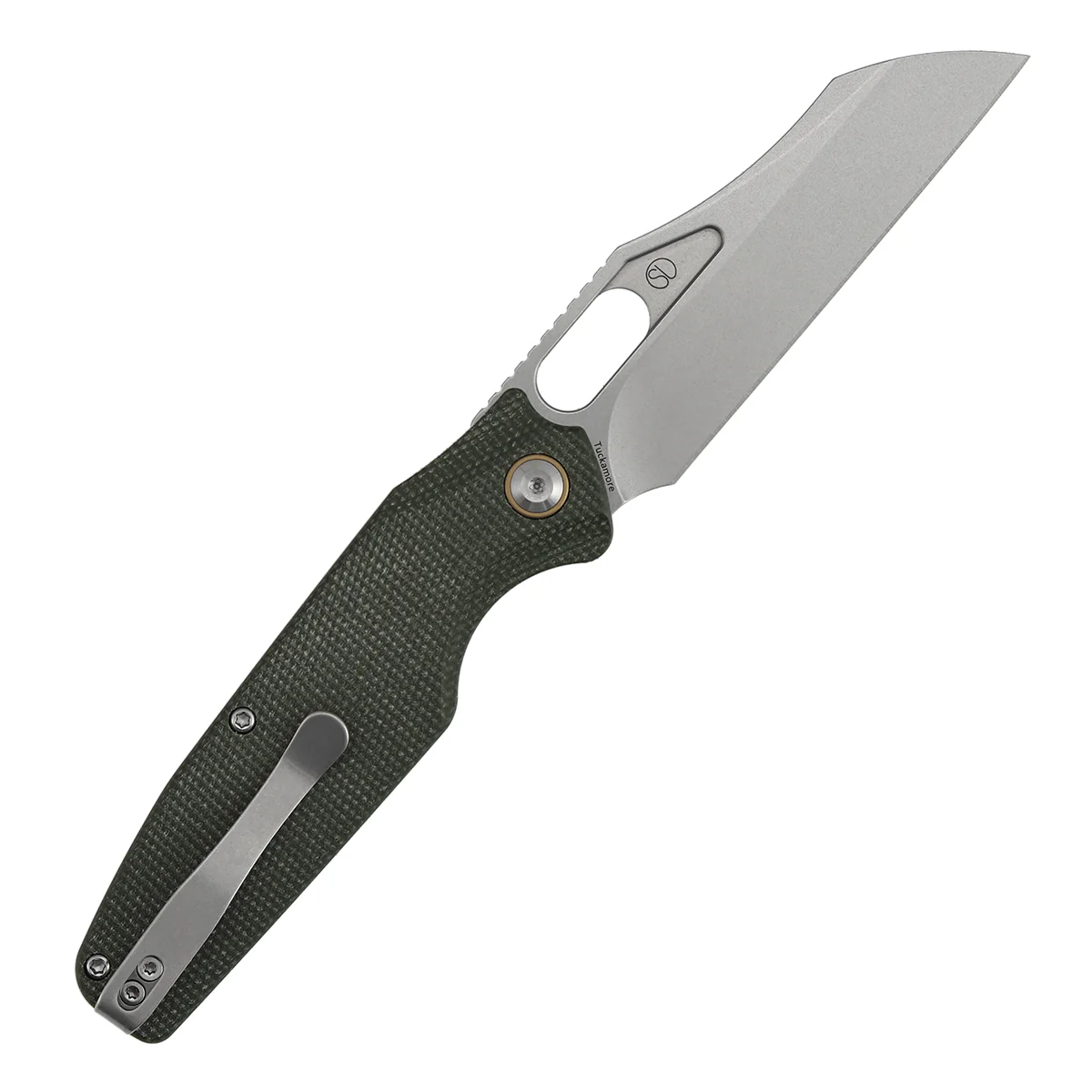 Tenable Tuckamore Folding Knife | 3.54" Stonewashed Nitro V | Green Micarta | Jonathan Styles Design - B1052A1 - Image 4